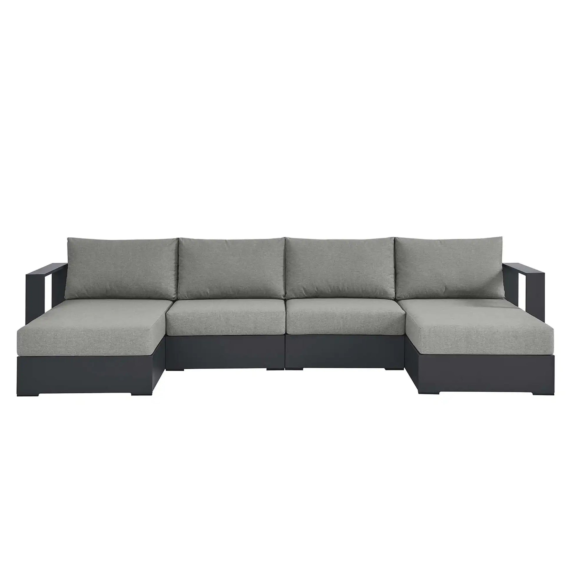 Tahoe 4-Piece Outdoor Patio Powder-Coated Aluminum Sectional Sofa Set by Modway - Best Buy Furniture