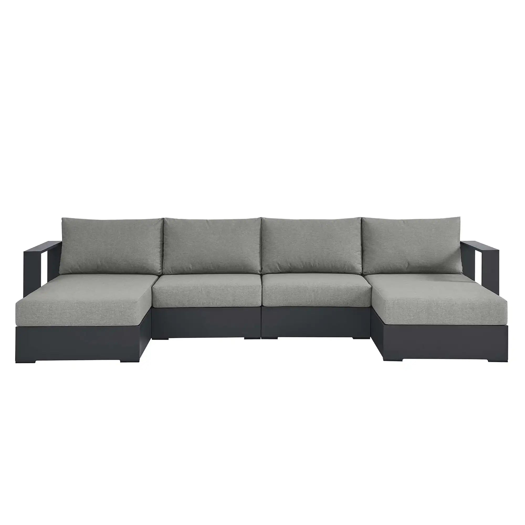 Tahoe 4-Piece Outdoor Patio Powder-Coated Aluminum Sectional Sofa Set by Modway - Best Buy Furniture