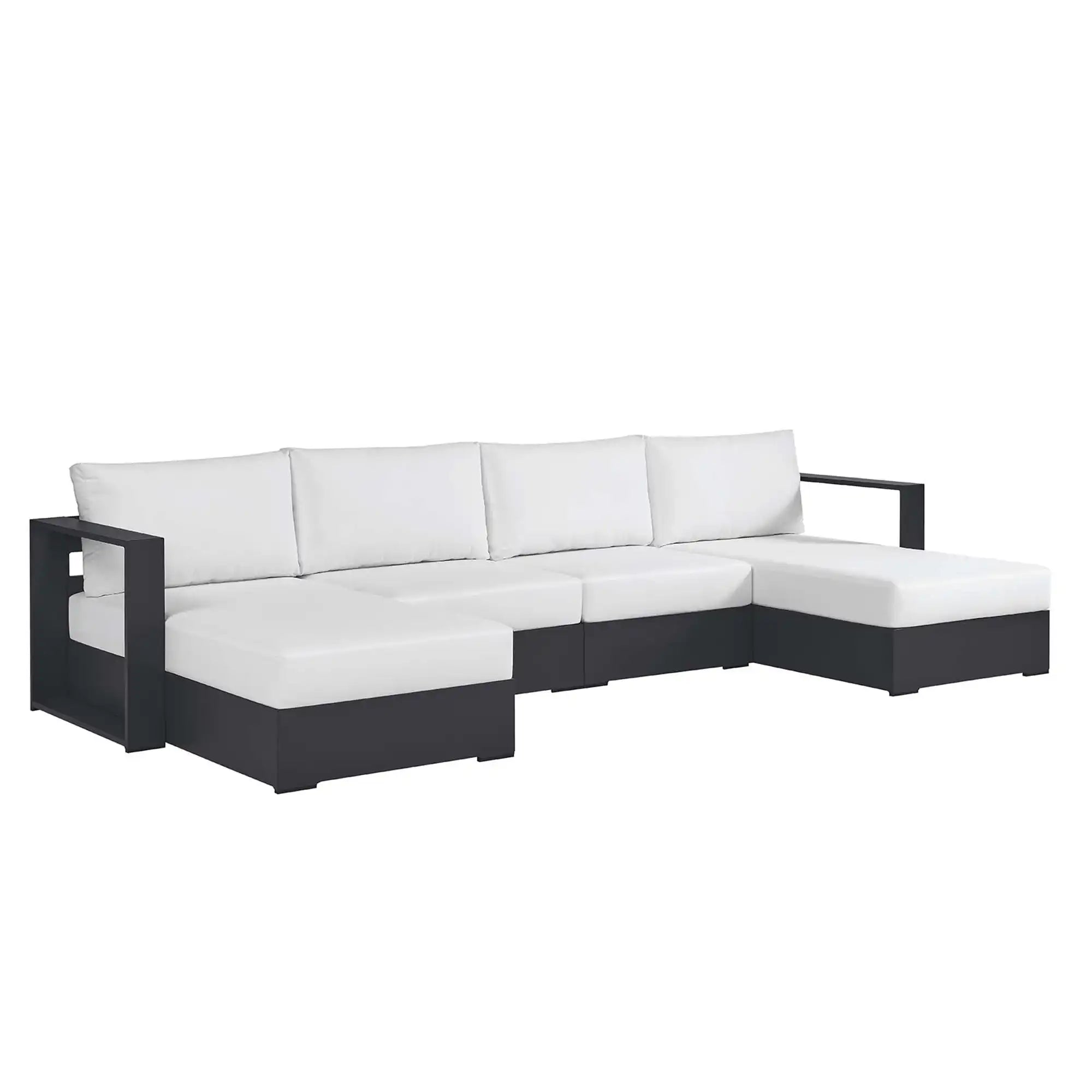 Tahoe 4-Piece Outdoor Patio Powder-Coated Aluminum Sectional Sofa Set by Modway - Best Buy Furniture