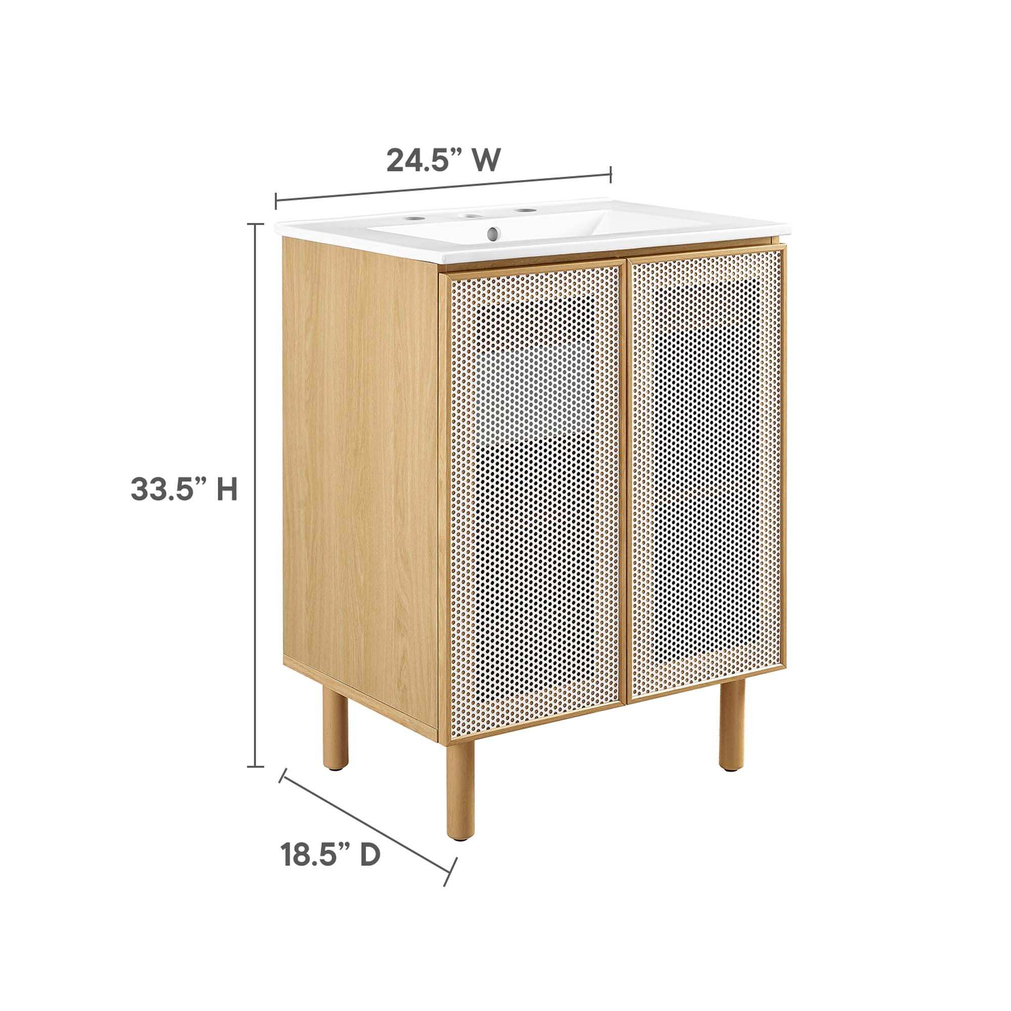 Calla 24" Perforated Metal Bathroom Vanity by Modway - Best Buy Furniture