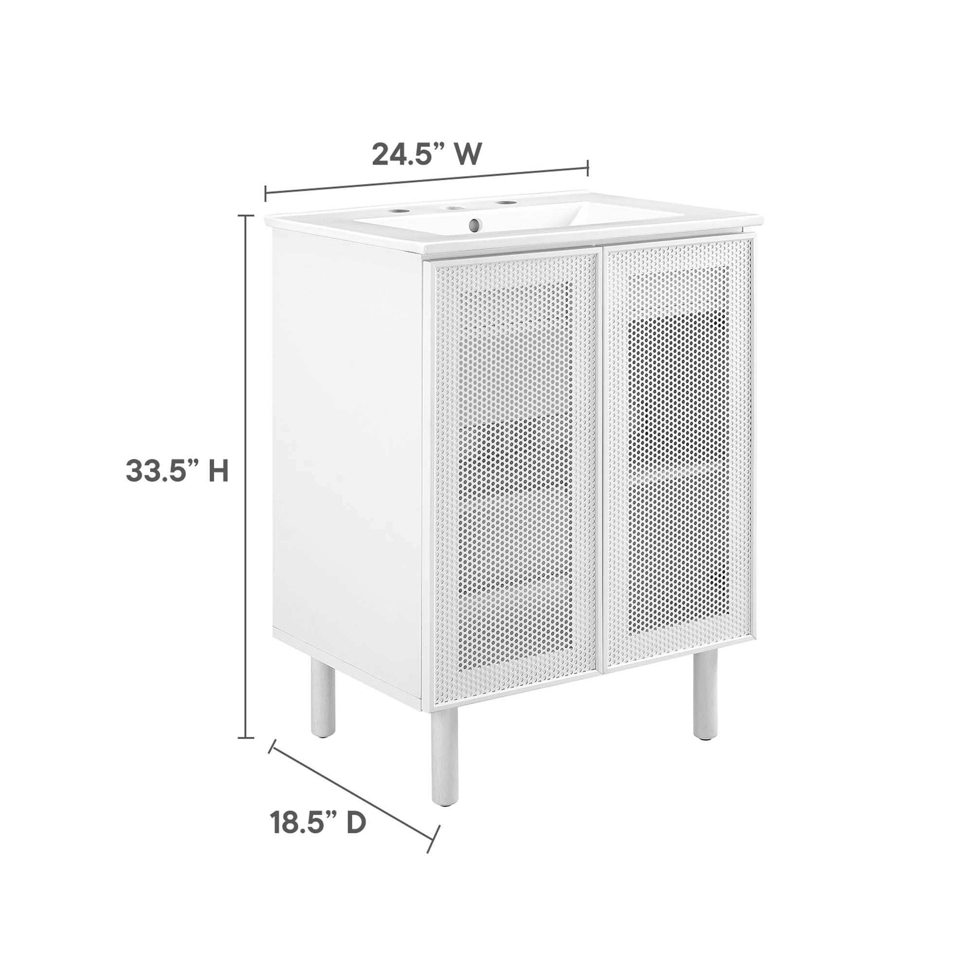 Calla 24" Perforated Metal Bathroom Vanity by Modway - Best Buy Furniture