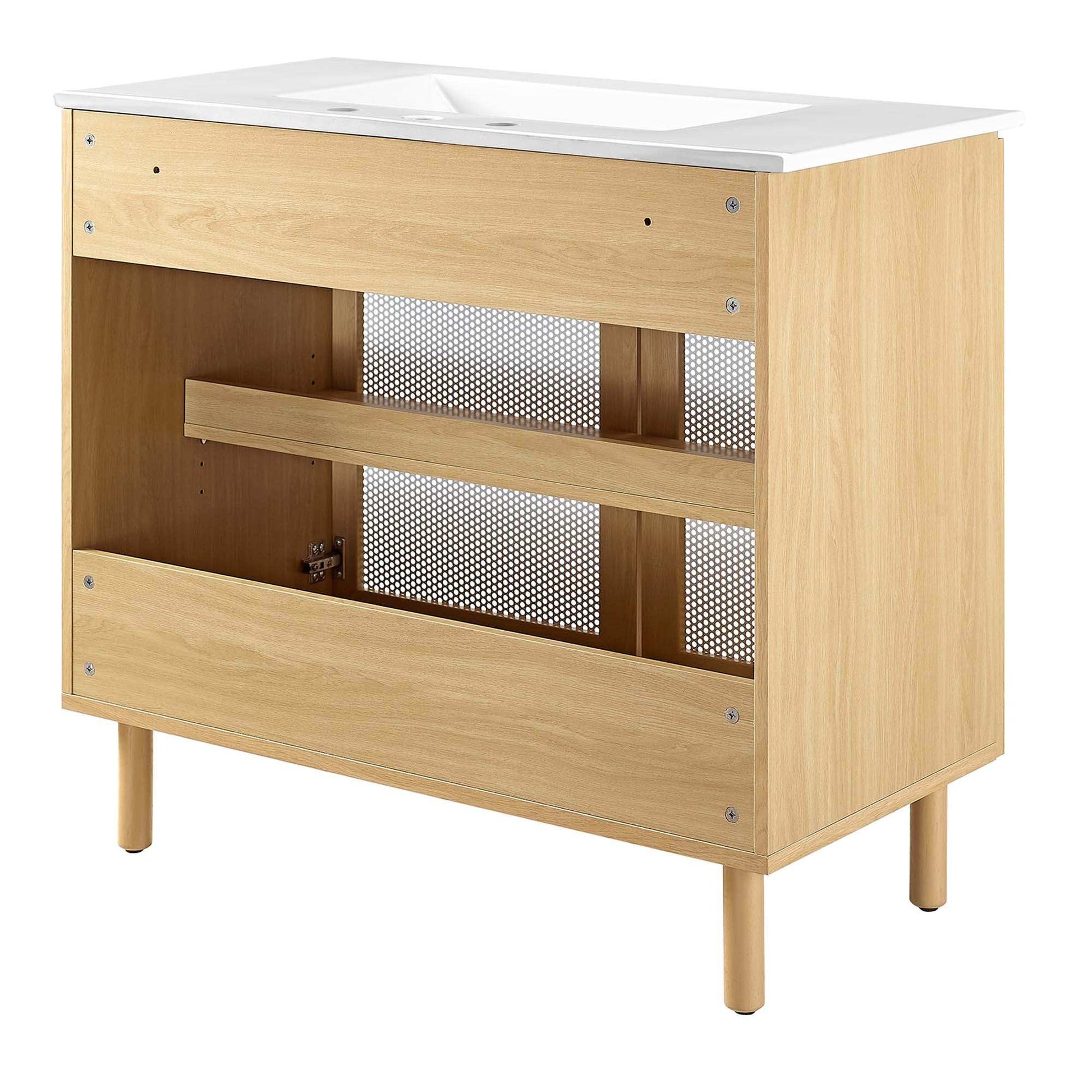 Calla 36" Perforated Metal Bathroom Vanity by Modway - Best Buy Furniture