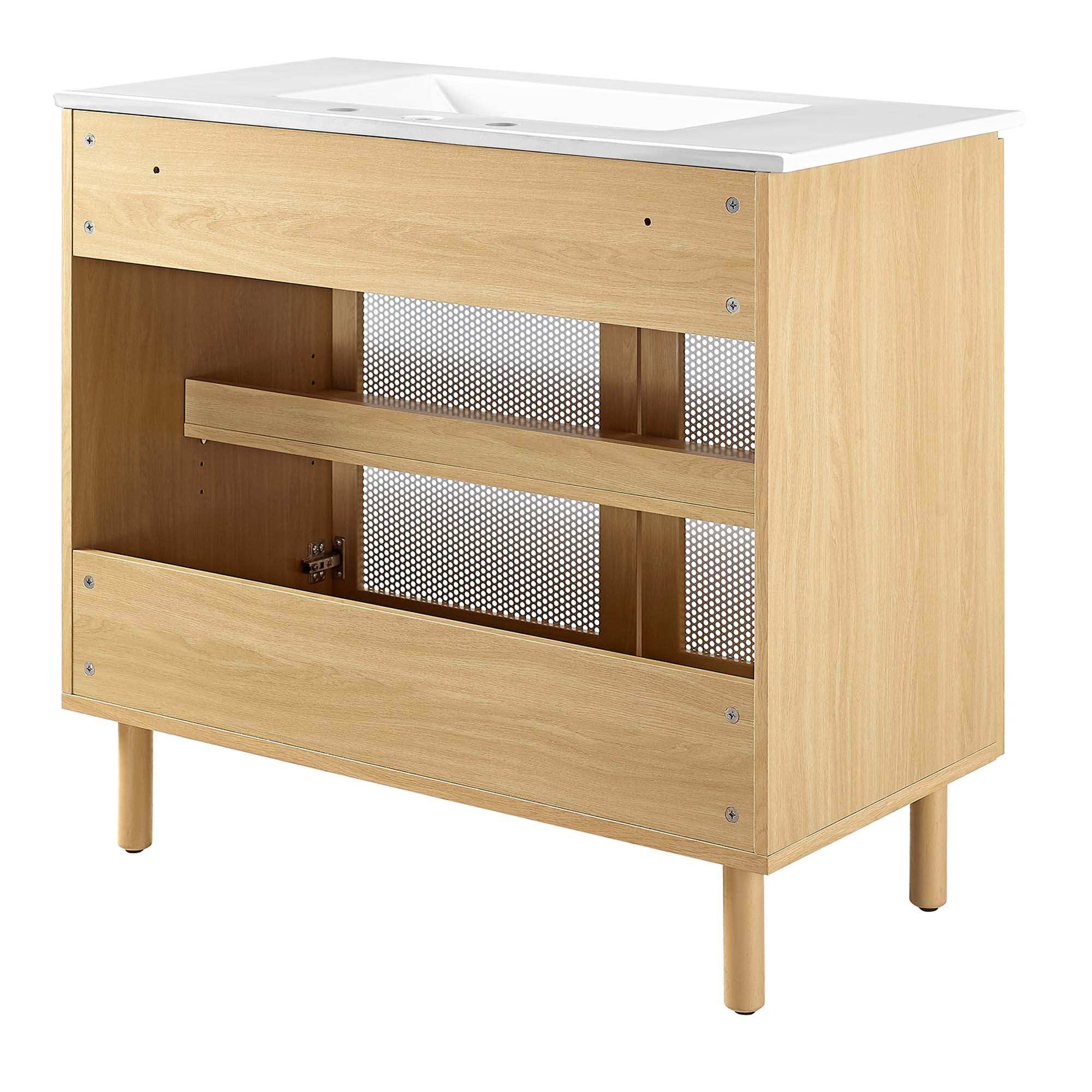 Calla 36" Perforated Metal Bathroom Vanity by Modway - Best Buy Furniture