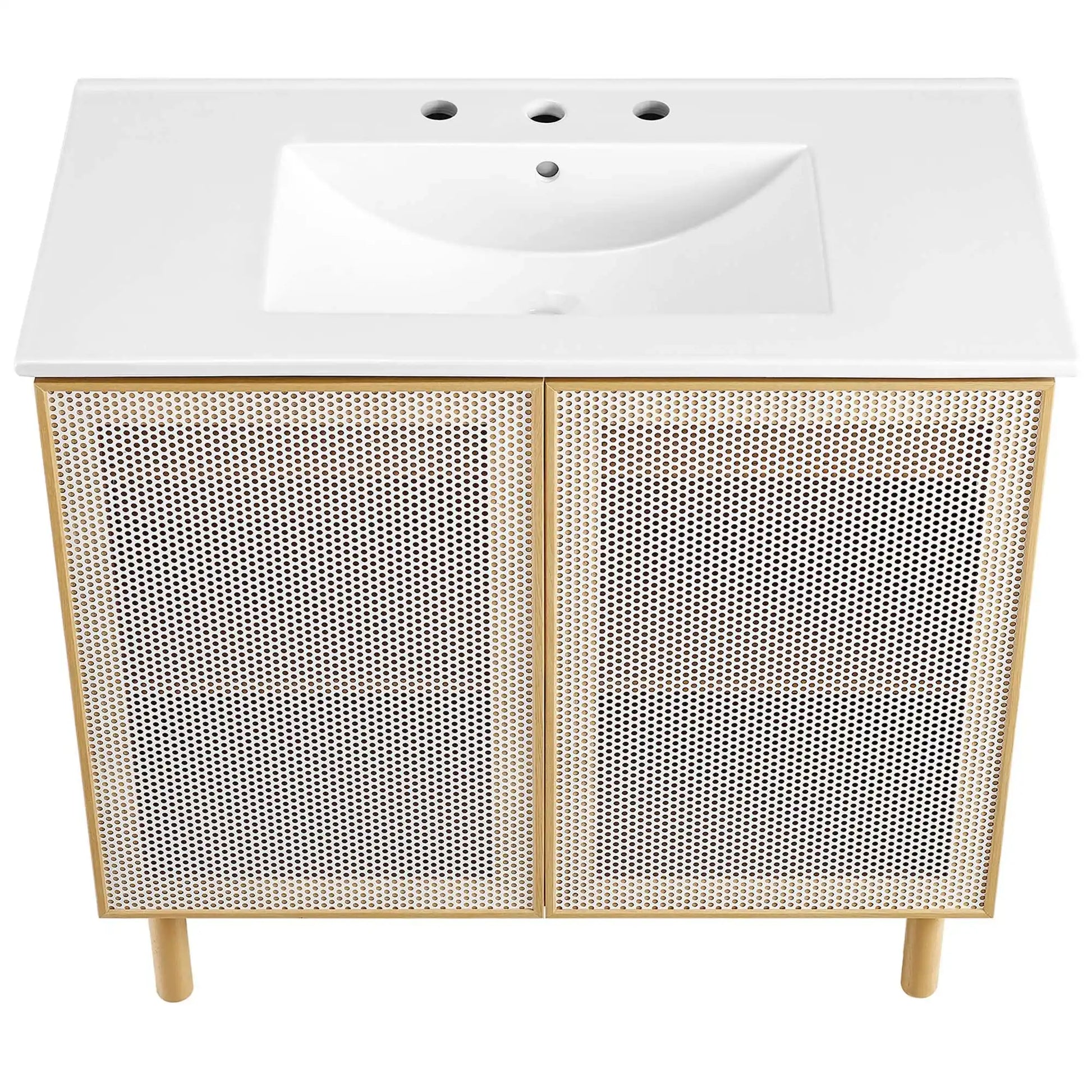 Calla 36" Perforated Metal Bathroom Vanity by Modway - Best Buy Furniture