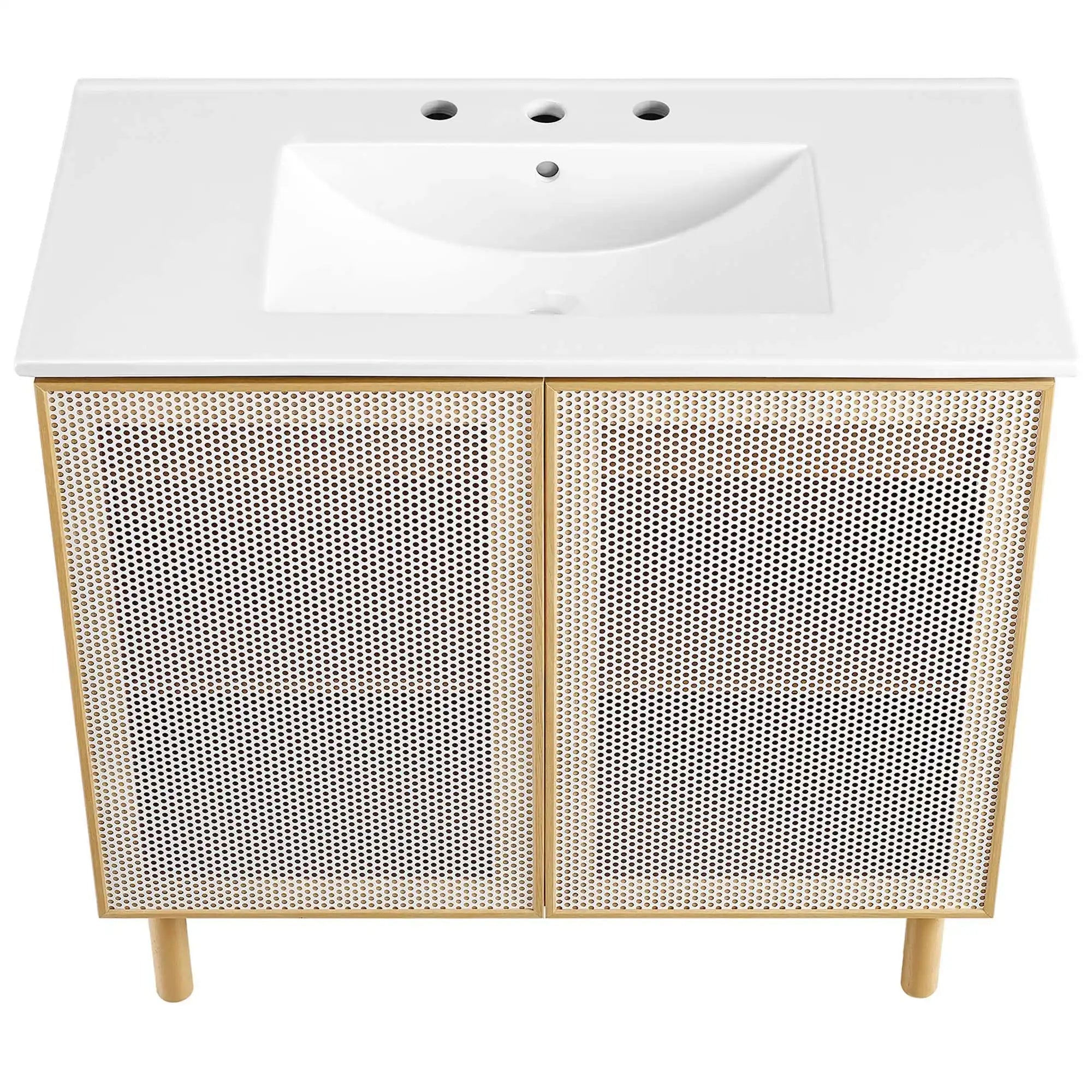 Calla 36" Perforated Metal Bathroom Vanity by Modway - Best Buy Furniture