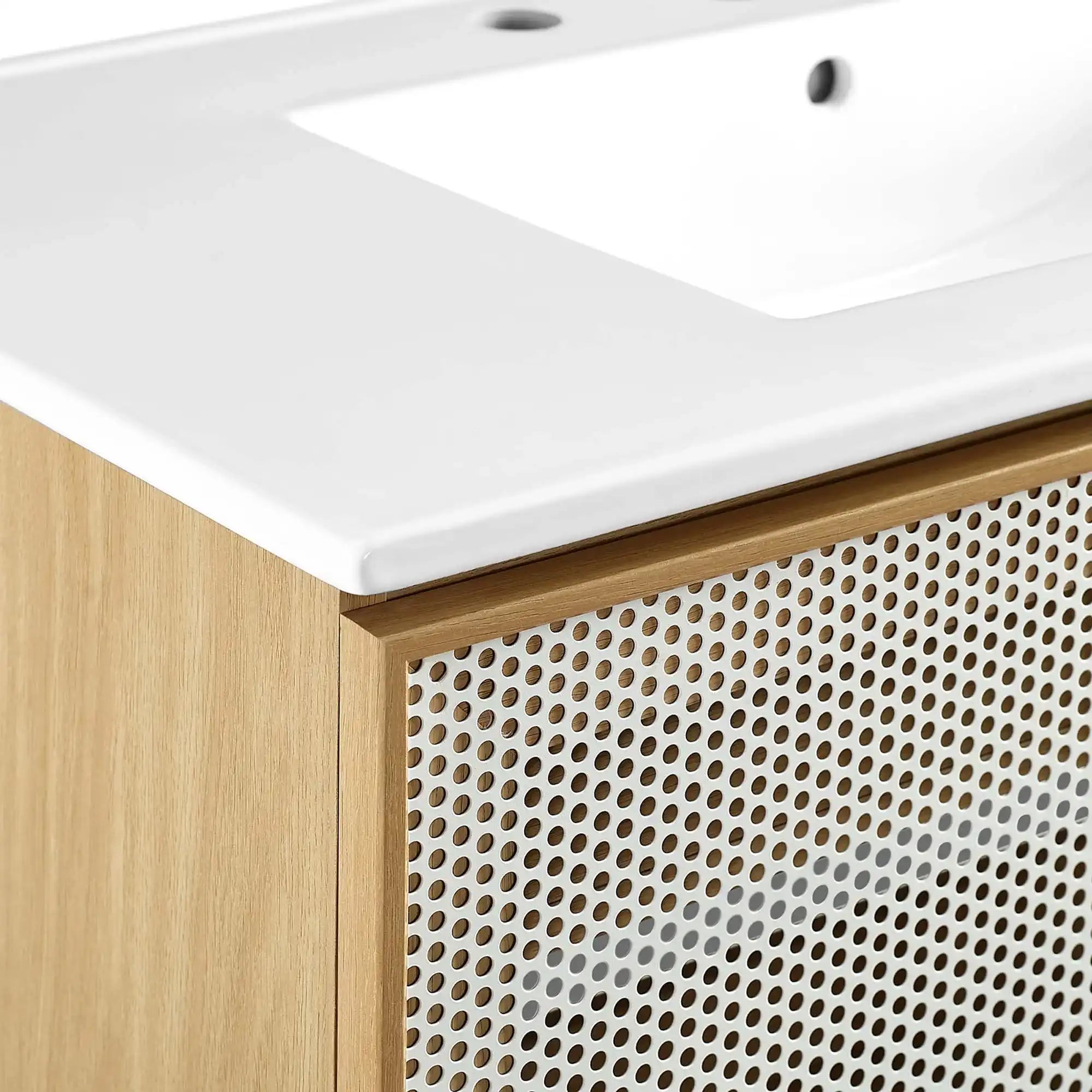 Calla 36" Perforated Metal Bathroom Vanity by Modway - Best Buy Furniture
