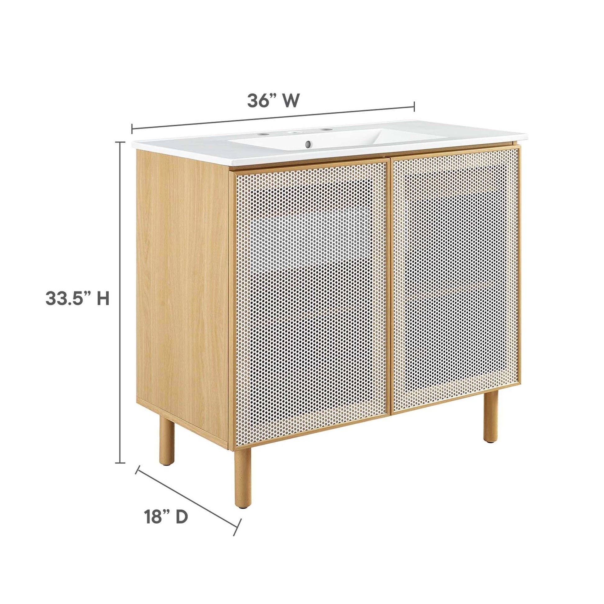 Calla 36" Perforated Metal Bathroom Vanity by Modway - Best Buy Furniture