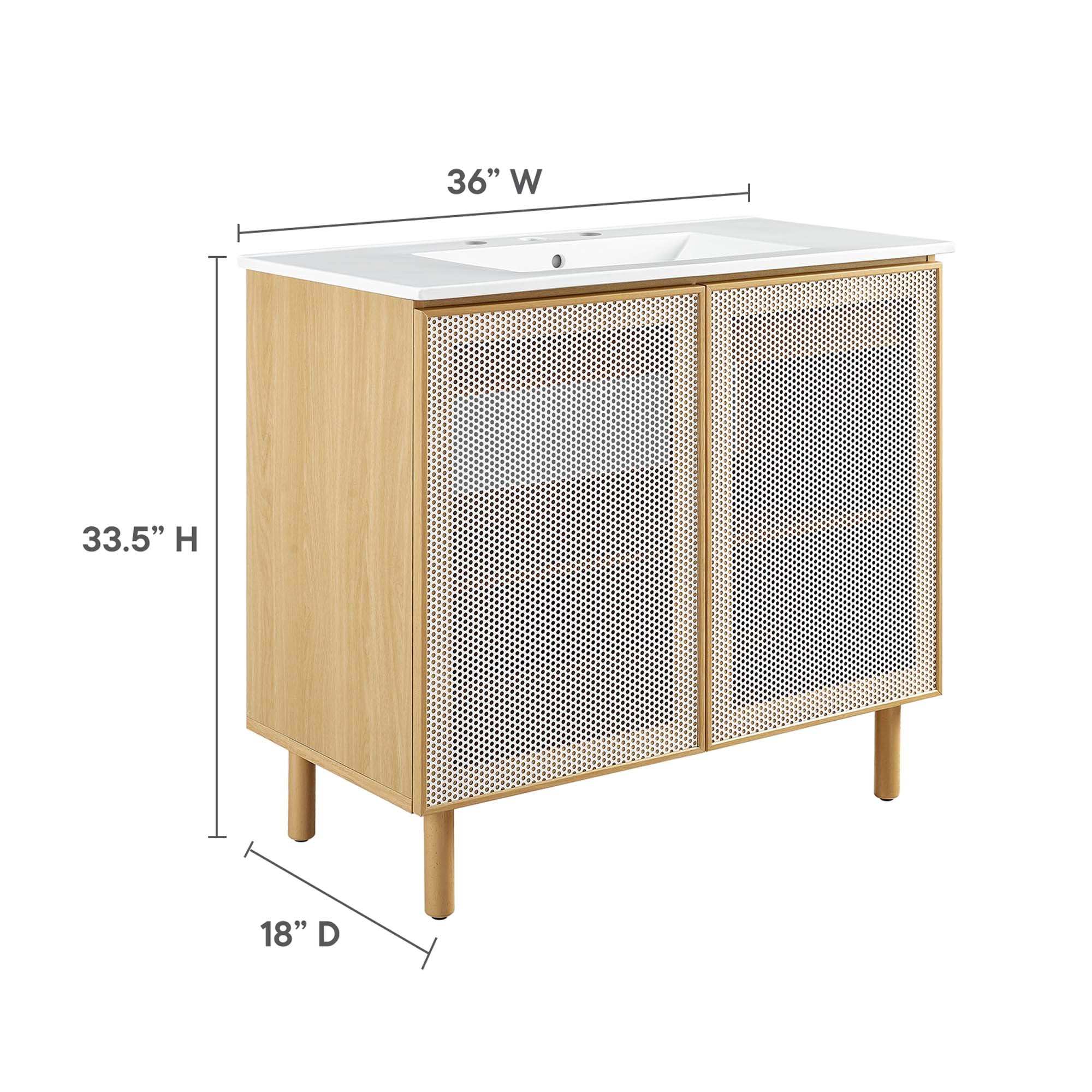 Calla 36" Perforated Metal Bathroom Vanity by Modway - Best Buy Furniture