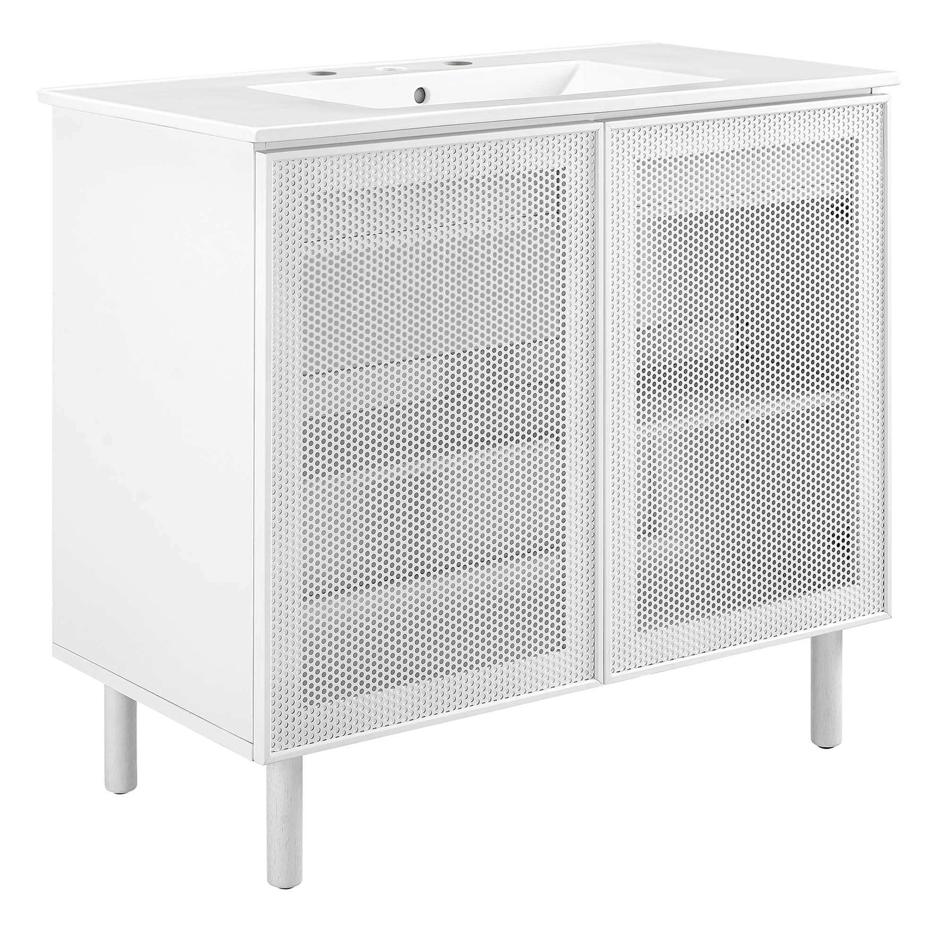 Calla 36" Perforated Metal Bathroom Vanity by Modway - Best Buy Furniture