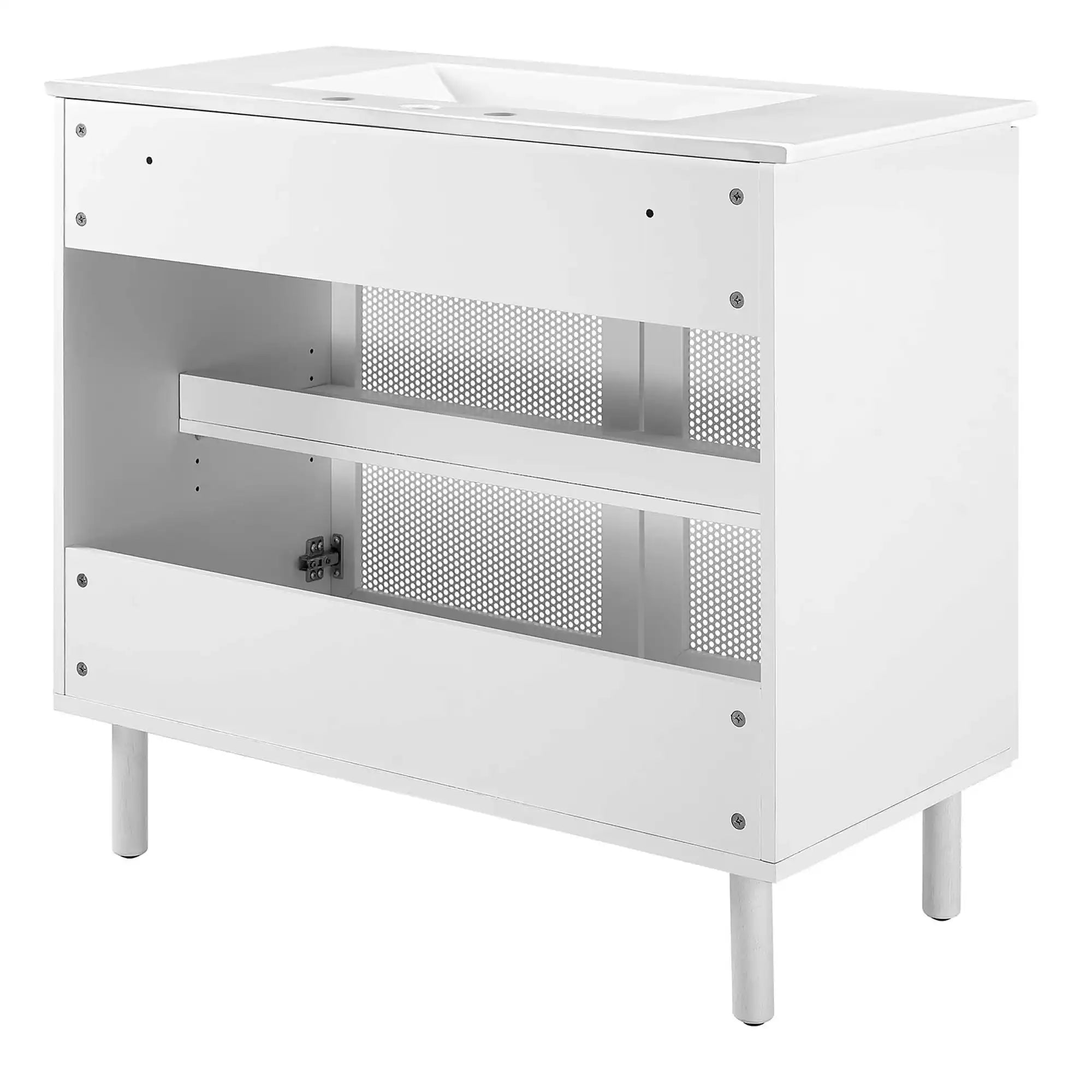 Calla 36" Perforated Metal Bathroom Vanity by Modway - Best Buy Furniture