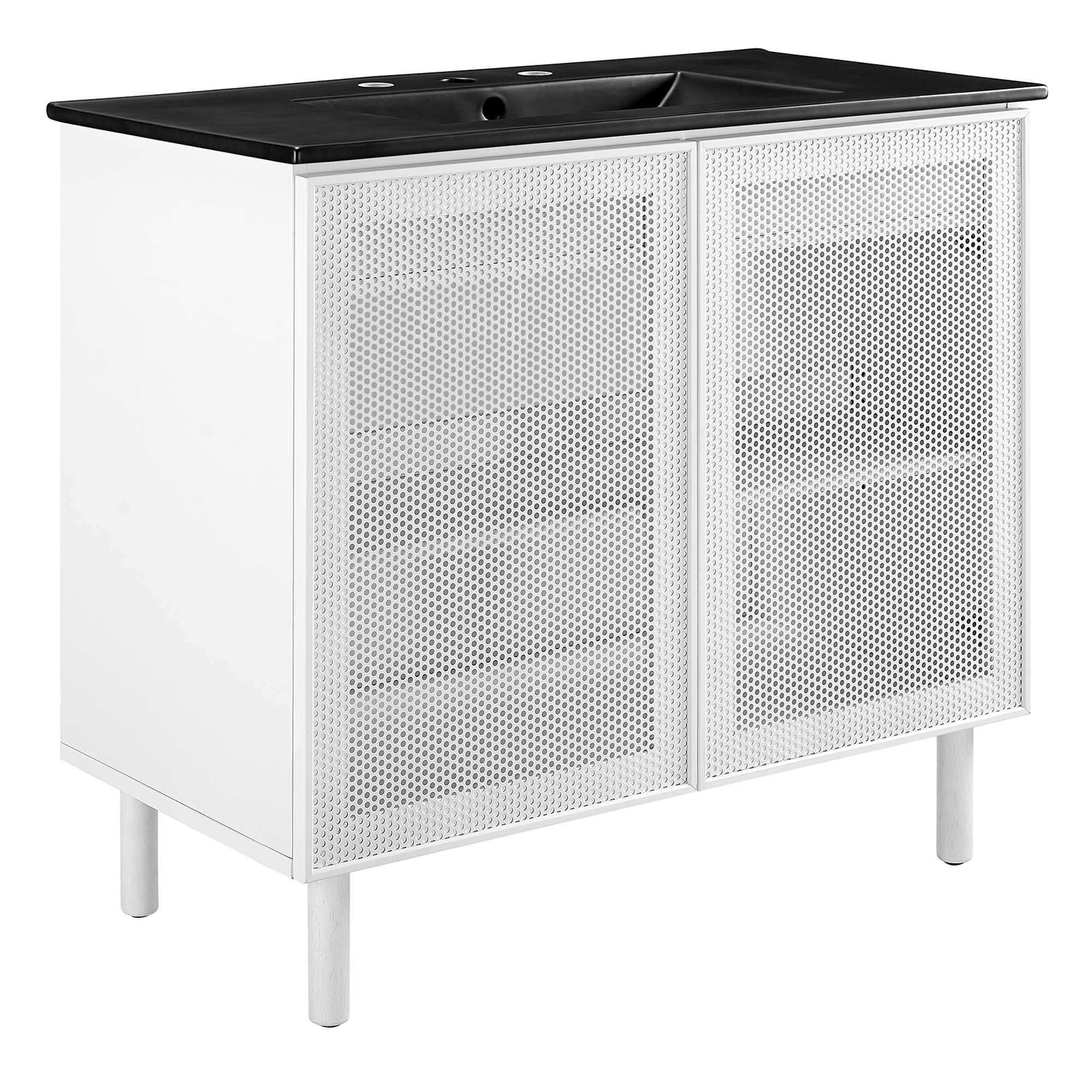 Calla 36" Perforated Metal Bathroom Vanity by Modway - Best Buy Furniture