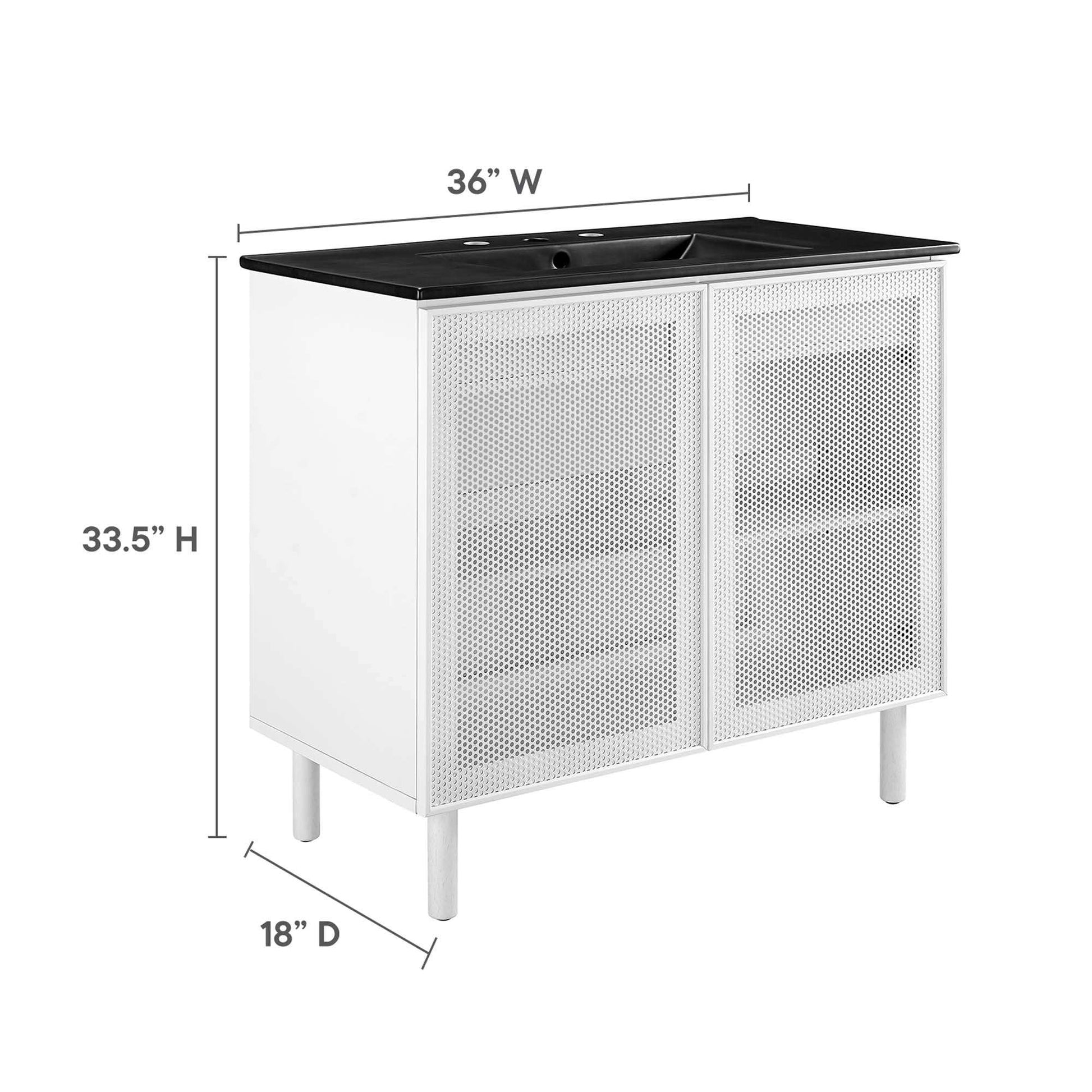 Calla 36" Perforated Metal Bathroom Vanity by Modway - Best Buy Furniture