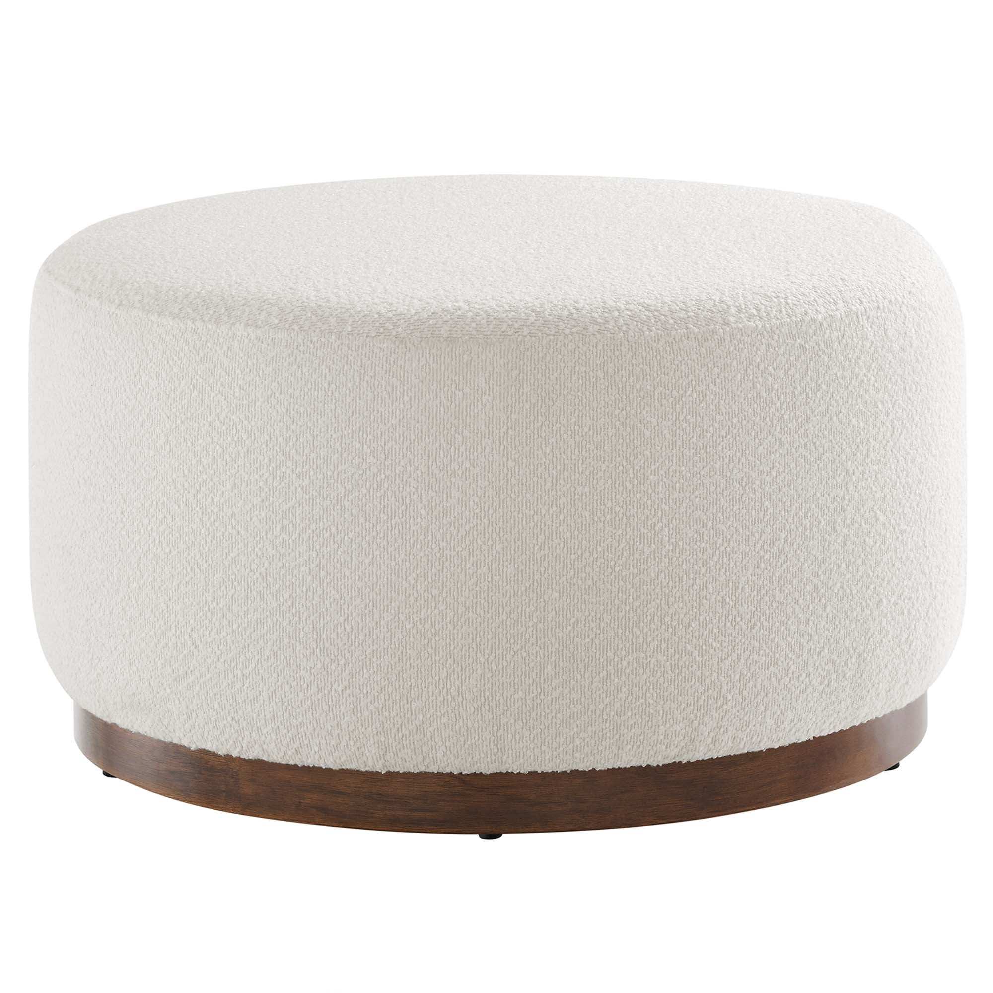 Tilden Large 29" Round Boucle Upholstered Ottoman by Modway - Best Buy Furniture