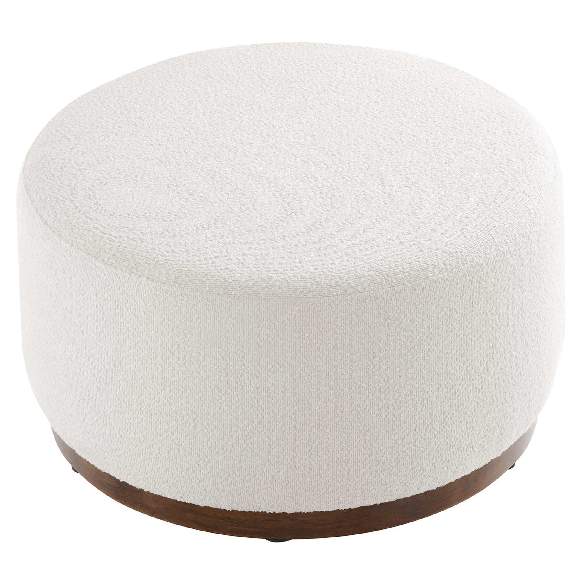 Tilden Large 29" Round Boucle Upholstered Ottoman by Modway - Best Buy Furniture