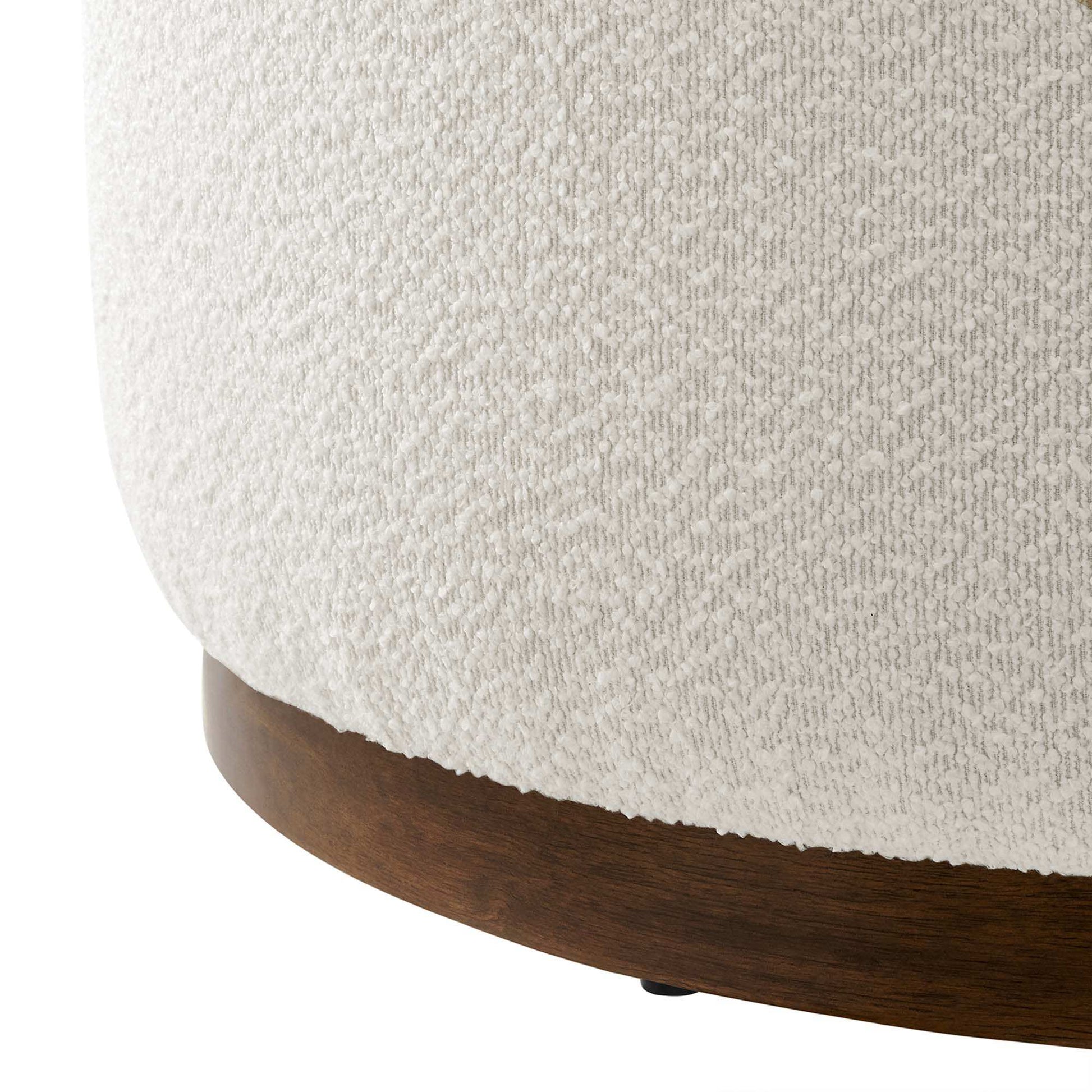Tilden Large 29" Round Boucle Upholstered Ottoman by Modway - Best Buy Furniture