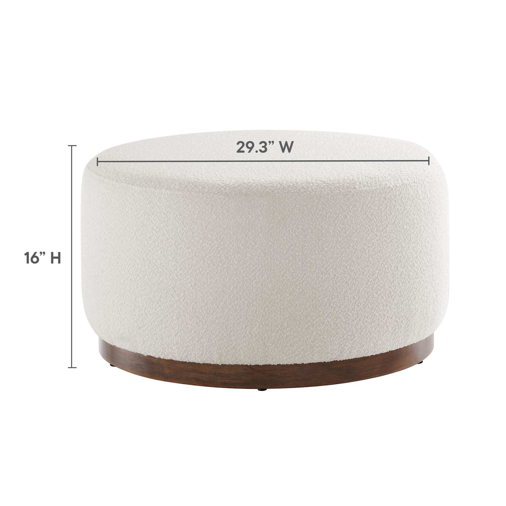 Tilden Large 29" Round Boucle Upholstered Ottoman by Modway - Best Buy Furniture