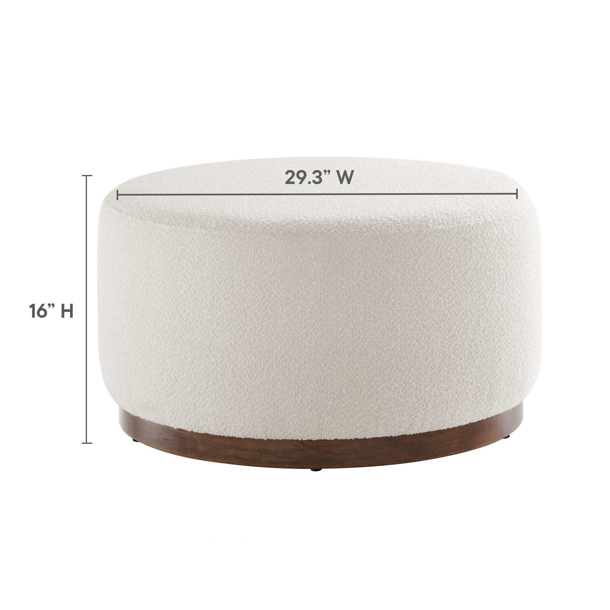 Tilden Large 29" Round Boucle Upholstered Ottoman by Modway - Best Buy Furniture