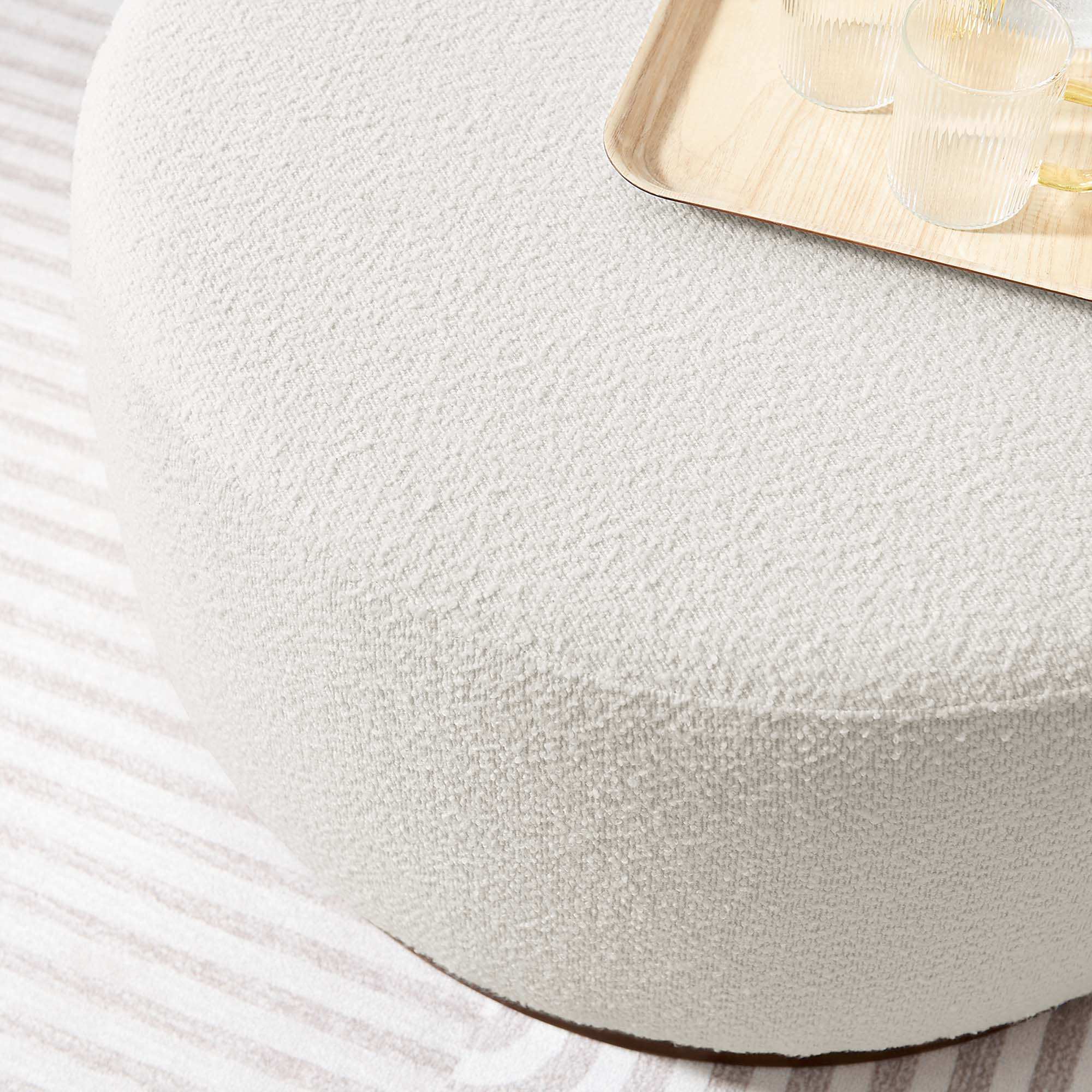 Tilden Large 29" Round Boucle Upholstered Ottoman by Modway - Best Buy Furniture