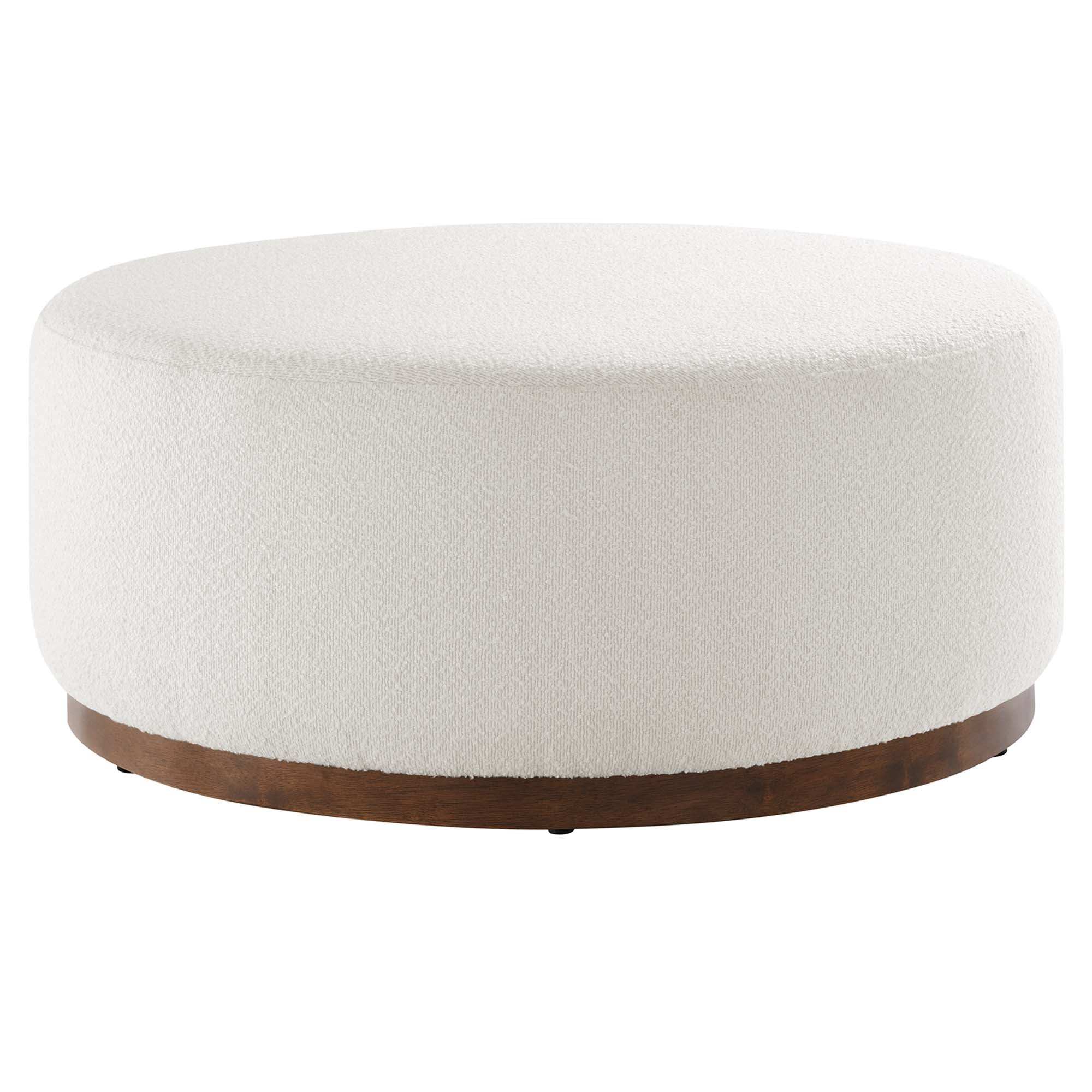 Tilden Large 38" Round Boucle Upholstered Upholstered Ottoman by Modway - Best Buy Furniture