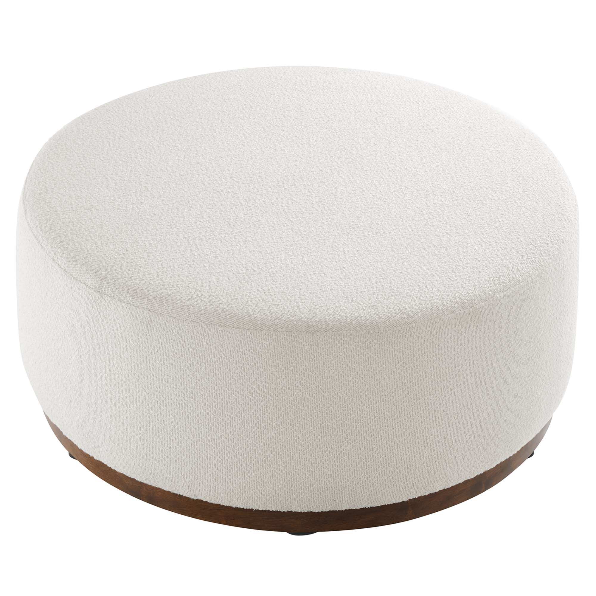 Tilden Large 38" Round Boucle Upholstered Upholstered Ottoman by Modway - Best Buy Furniture