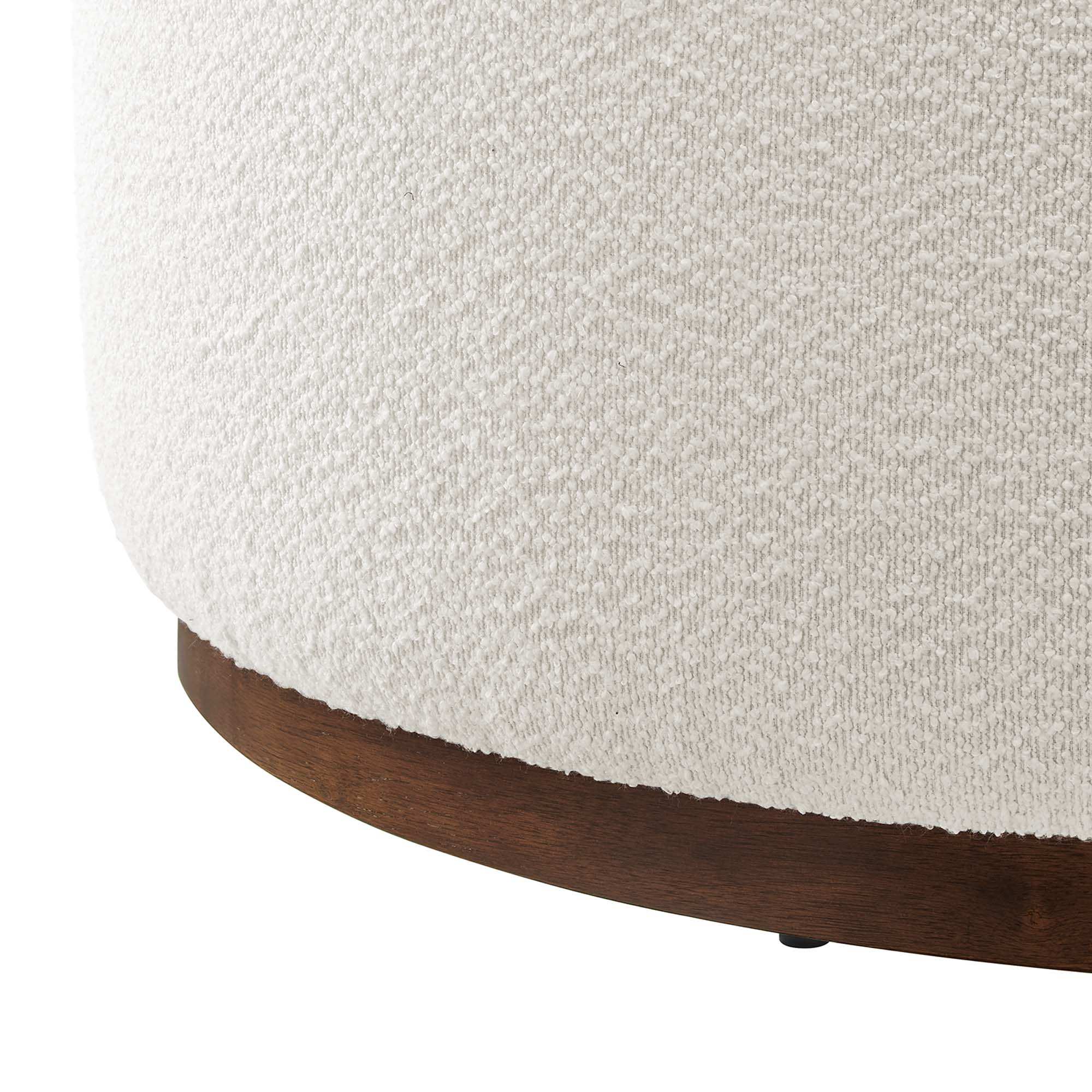 Tilden Large 38" Round Boucle Upholstered Upholstered Ottoman by Modway - Best Buy Furniture