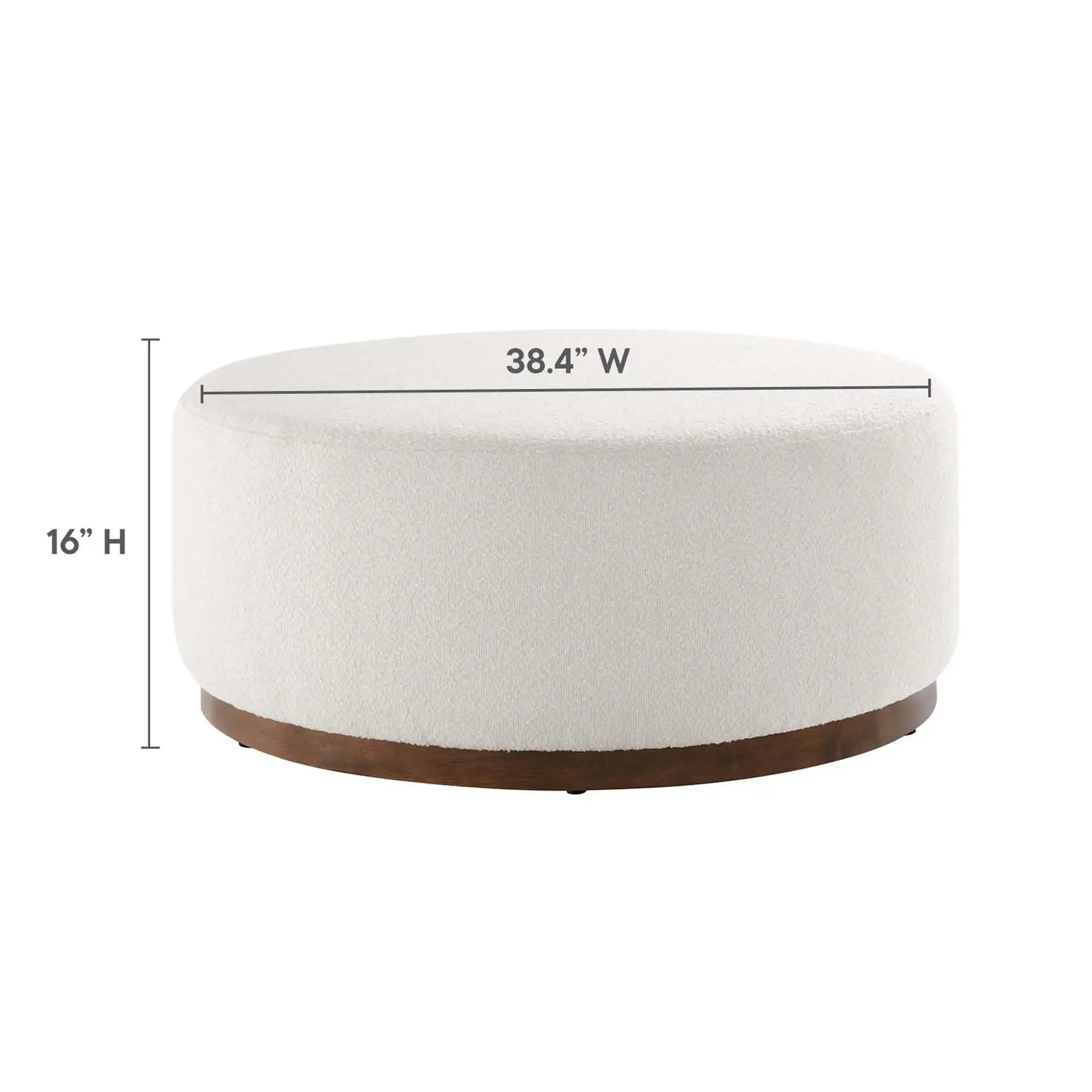 Tilden Large 38" Round Boucle Upholstered Upholstered Ottoman by Modway - Best Buy Furniture