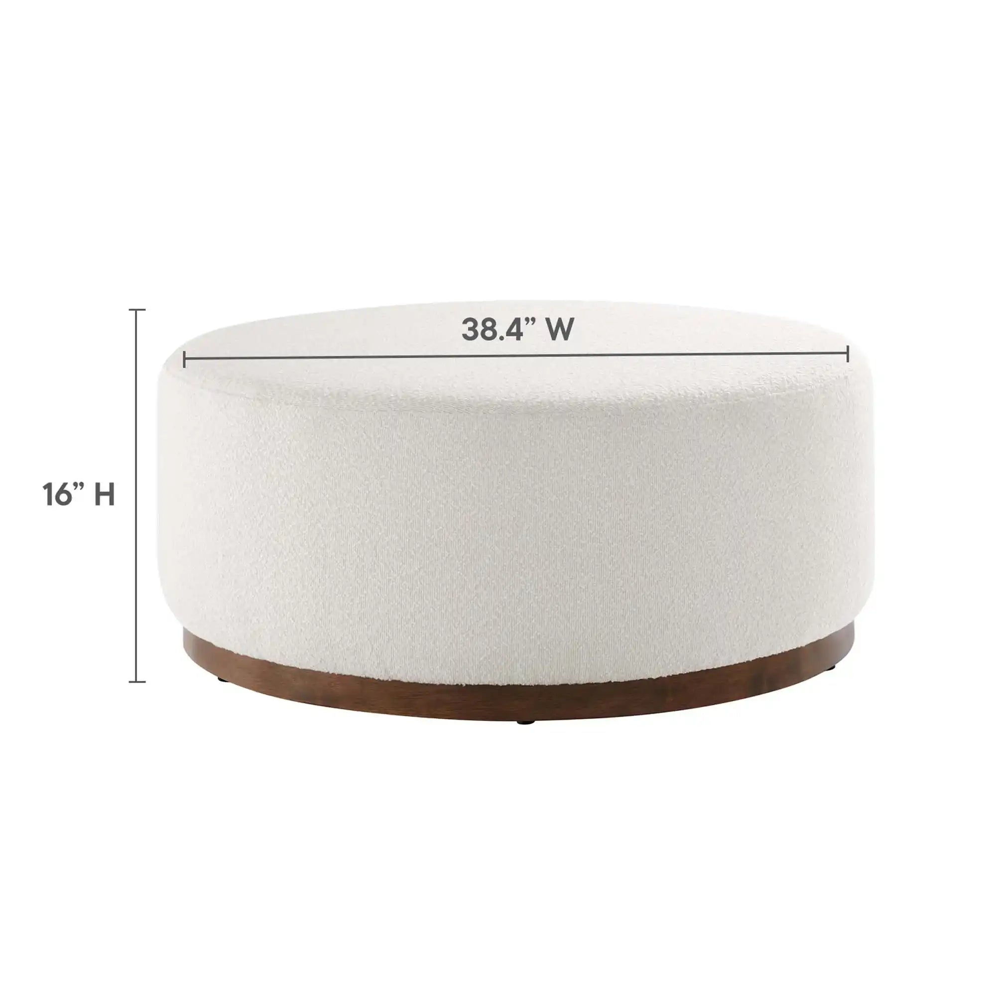 Tilden Large 38" Round Boucle Upholstered Upholstered Ottoman by Modway - Best Buy Furniture