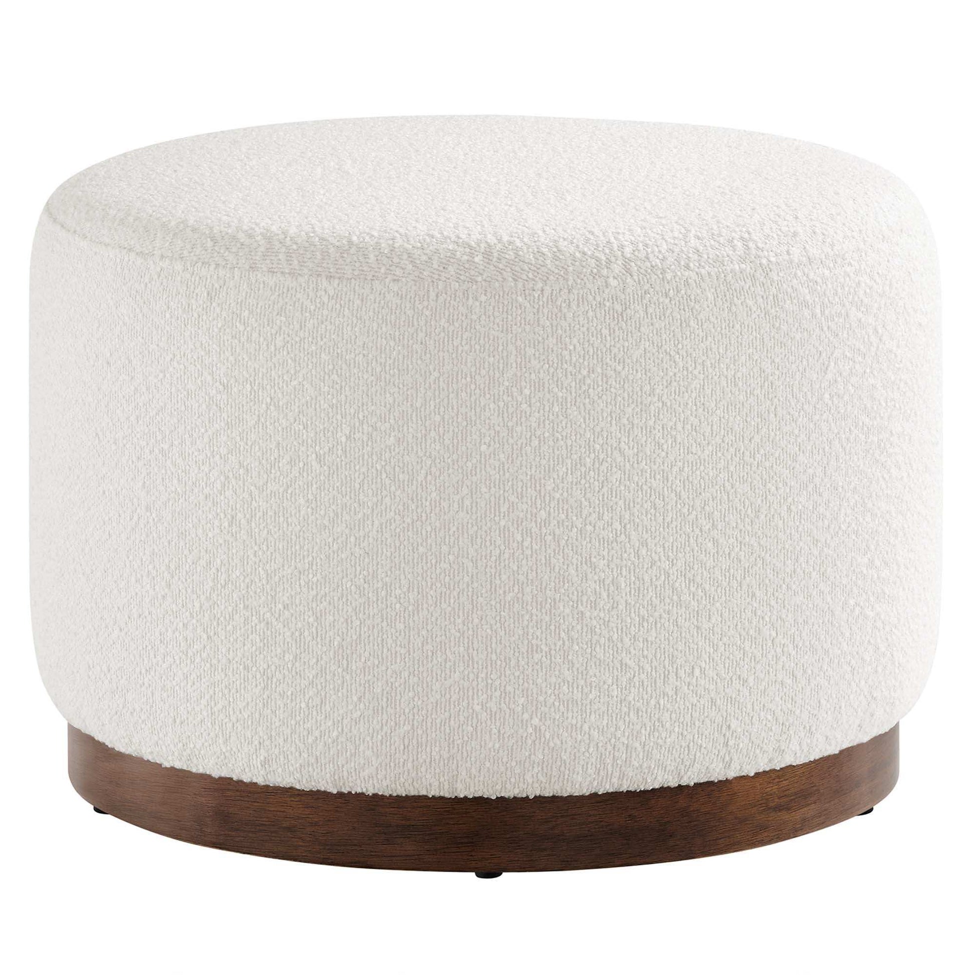 Tilden Large 23" Round Boucle Upholstered Upholstered Ottoman by Modway - Best Buy Furniture