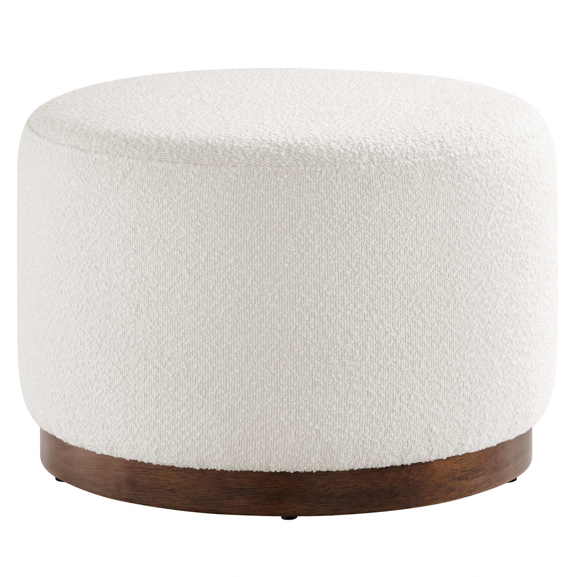 Tilden Large 23" Round Boucle Upholstered Upholstered Ottoman by Modway - Best Buy Furniture