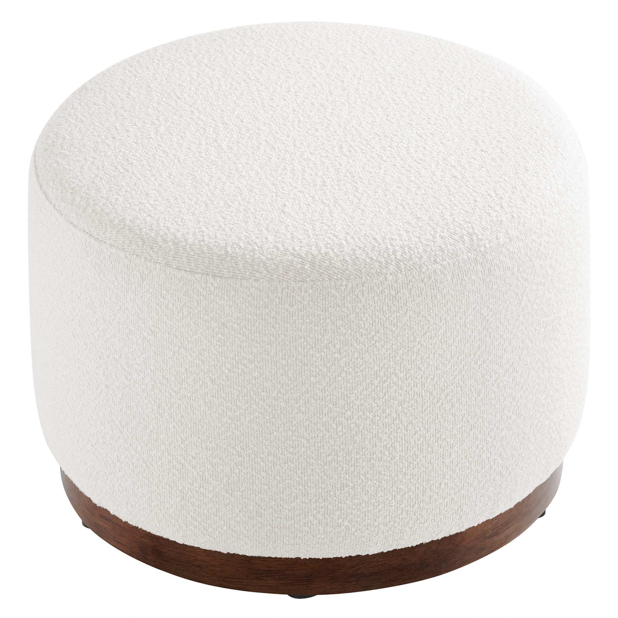 Tilden Large 23" Round Boucle Upholstered Upholstered Ottoman by Modway - Best Buy Furniture