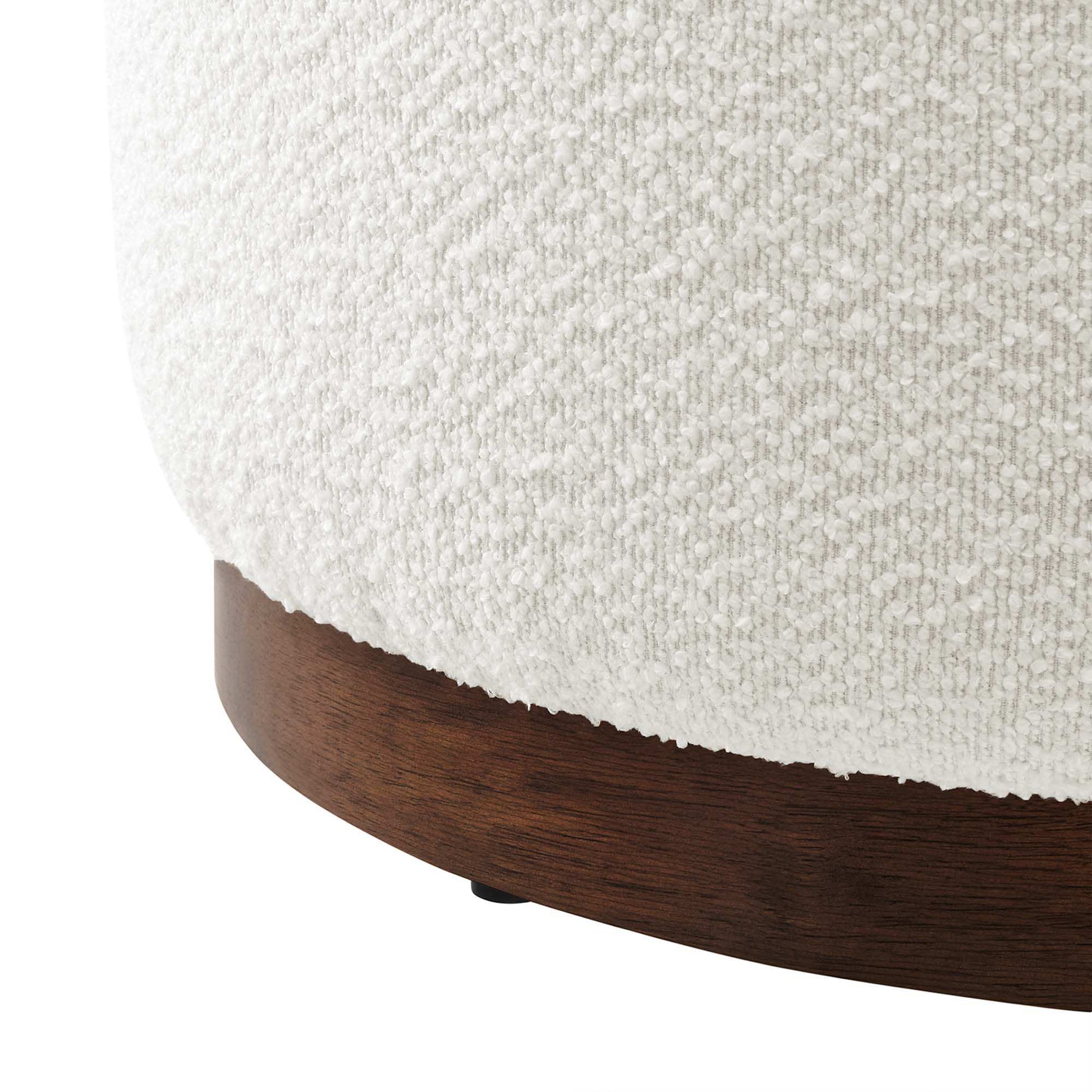 Tilden Large 23" Round Boucle Upholstered Upholstered Ottoman by Modway - Best Buy Furniture