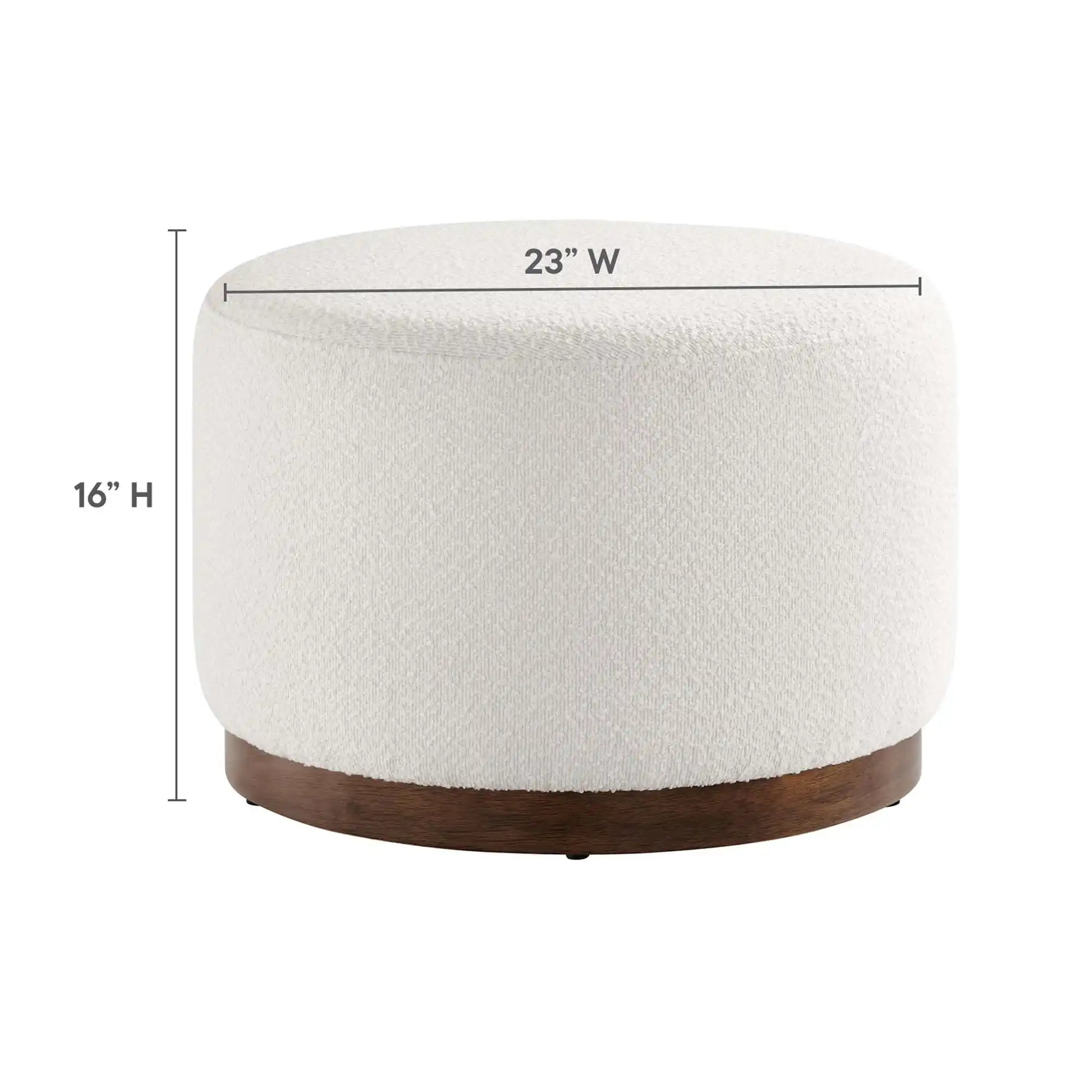 Tilden Large 23" Round Boucle Upholstered Upholstered Ottoman by Modway - Best Buy Furniture