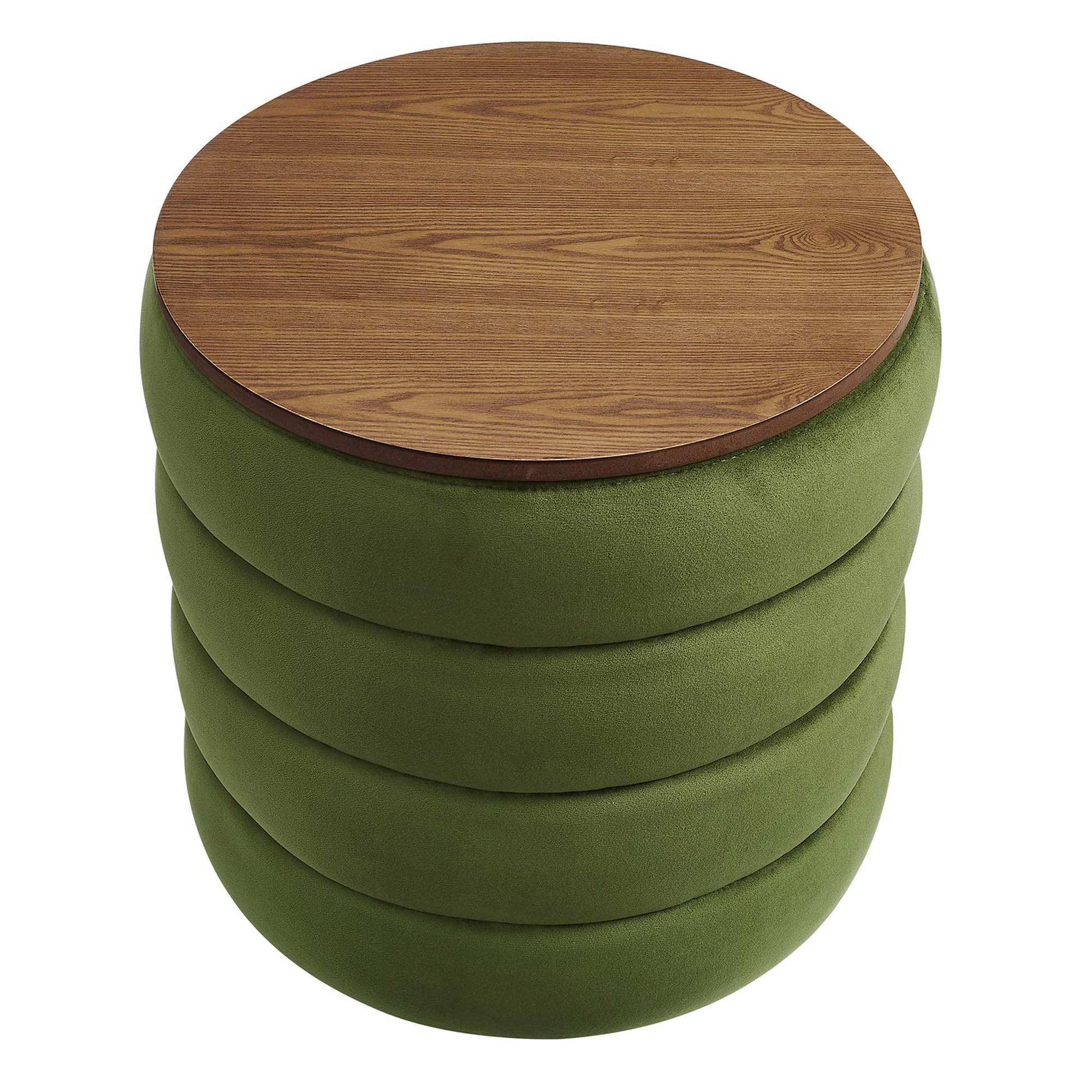 Mezzo Round Performance Velvet Storage Ottoman by Modway - Best Buy Furniture
