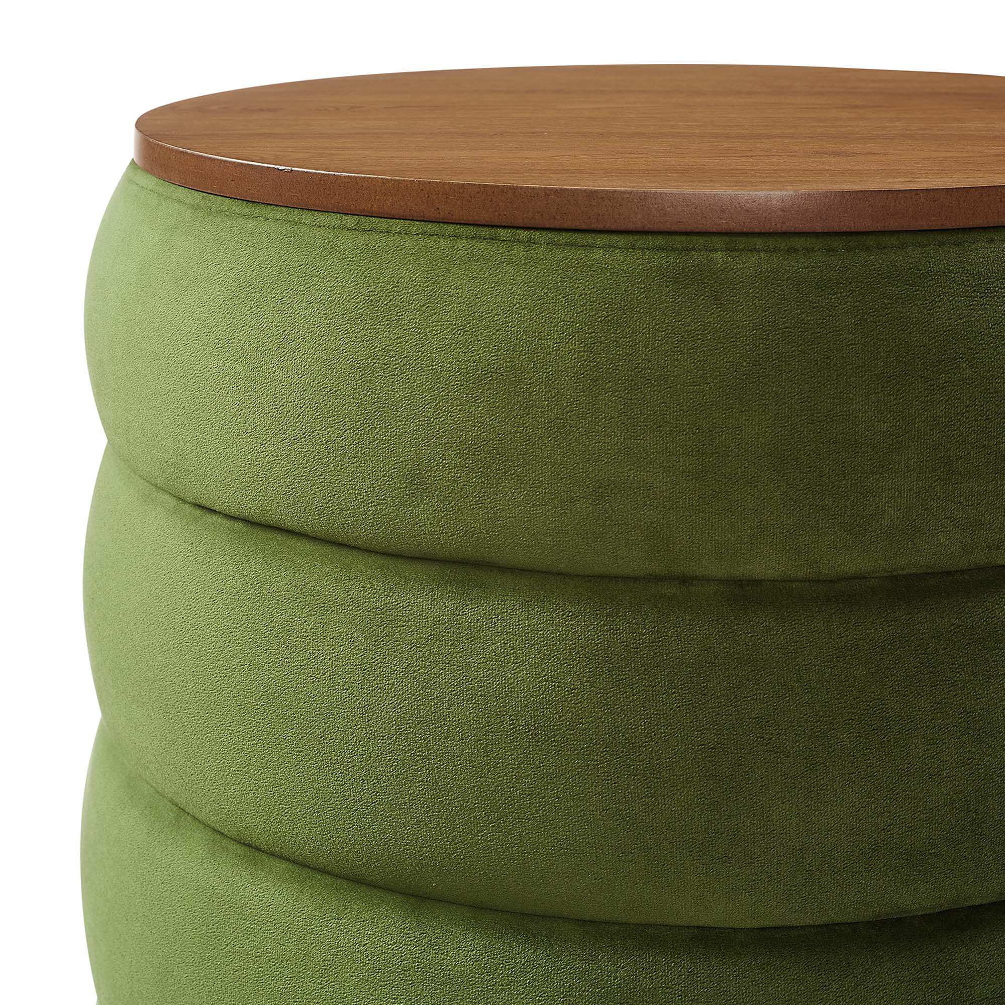 Mezzo Round Performance Velvet Storage Ottoman by Modway - Best Buy Furniture