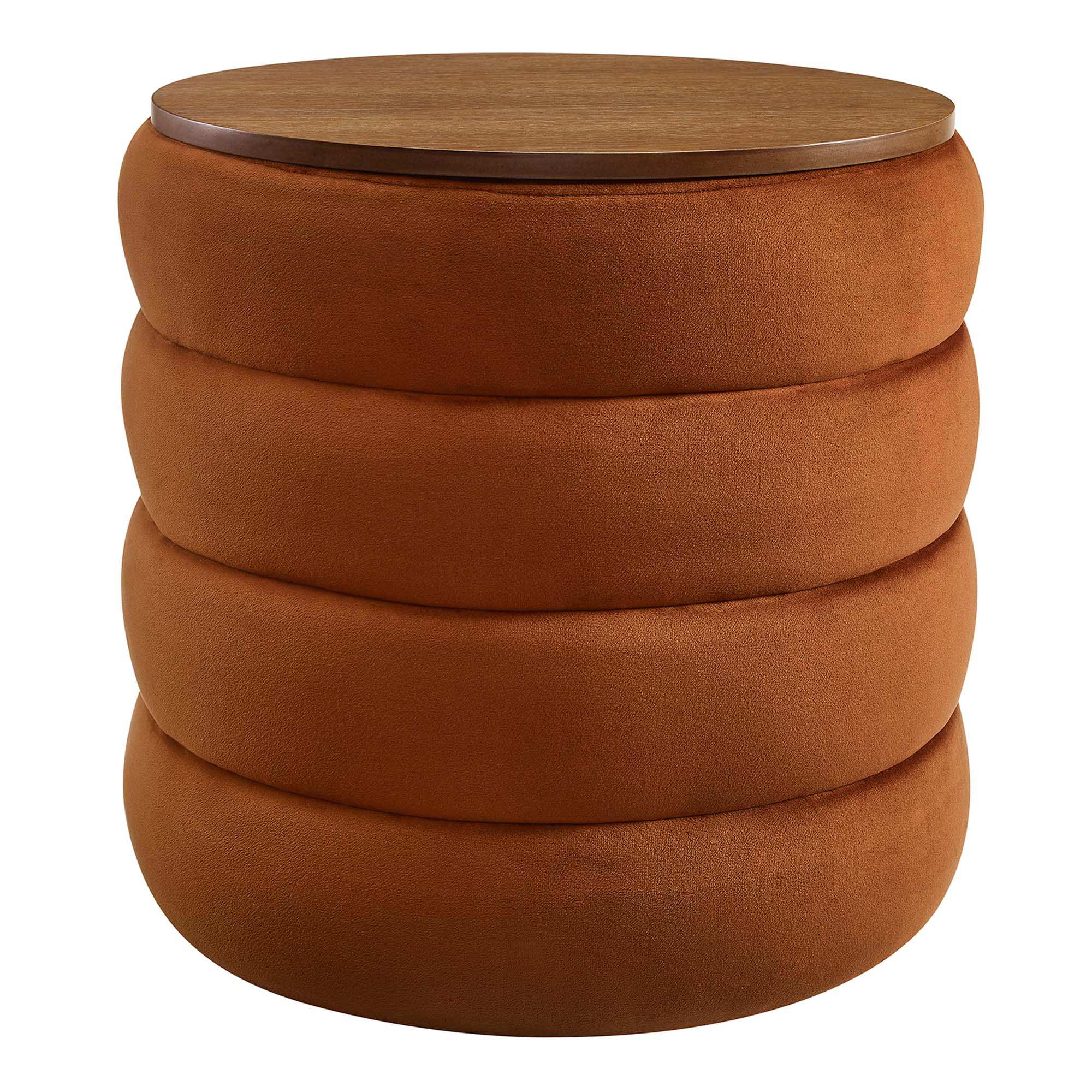 Mezzo Round Performance Velvet Storage Ottoman by Modway - Best Buy Furniture