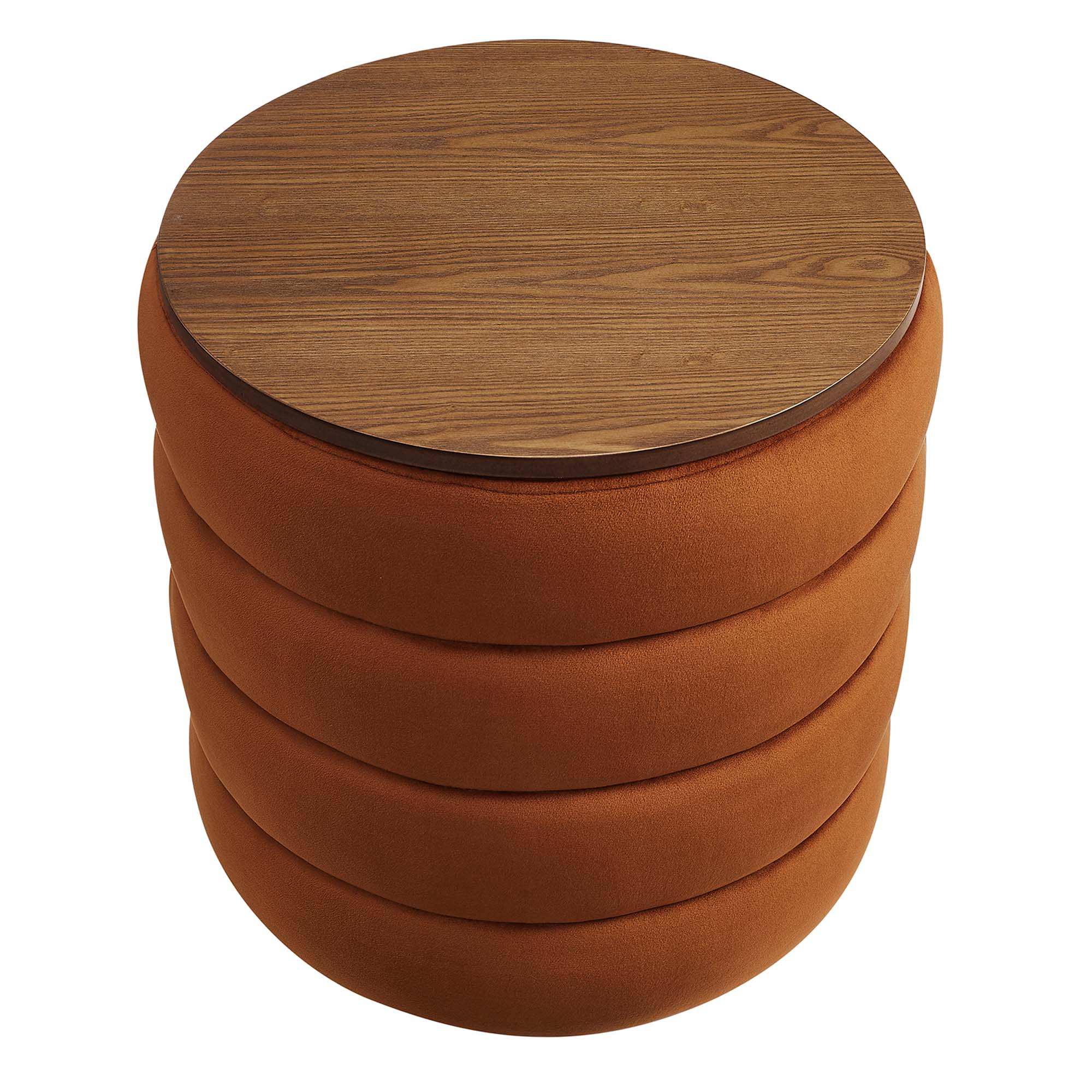 Mezzo Round Performance Velvet Storage Ottoman by Modway - Best Buy Furniture