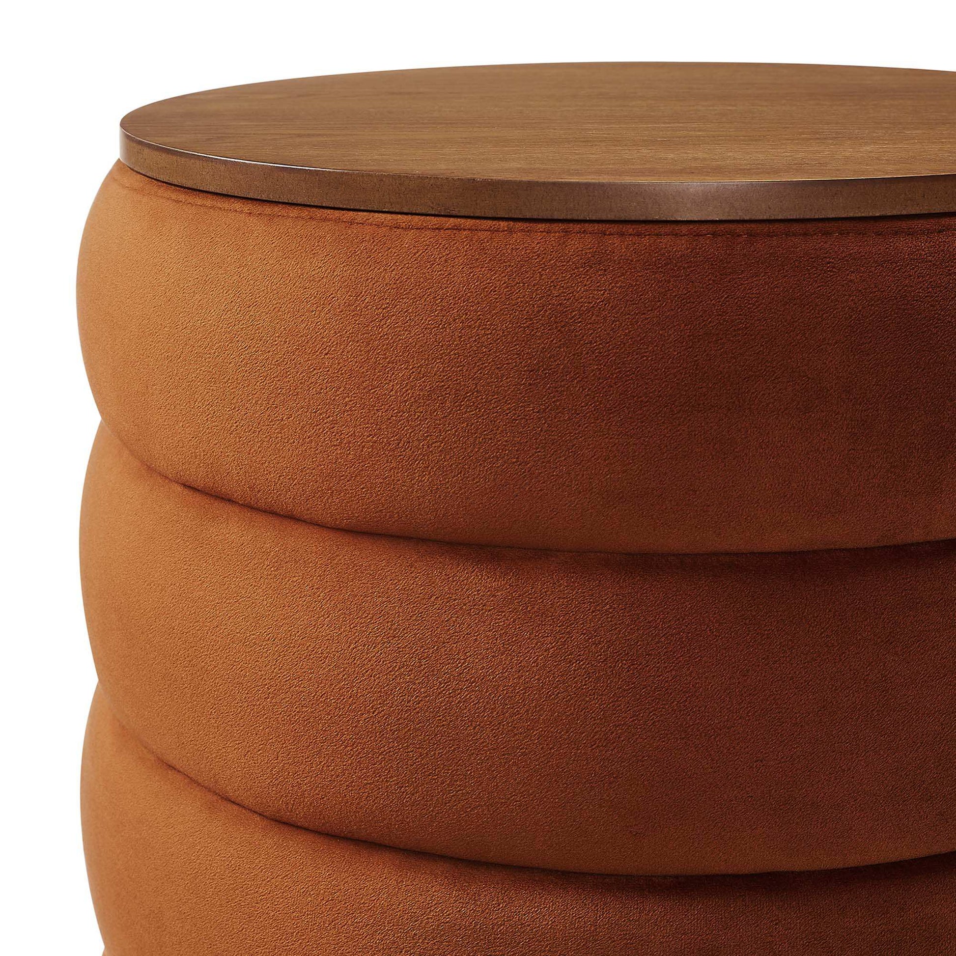 Mezzo Round Performance Velvet Storage Ottoman by Modway - Best Buy Furniture
