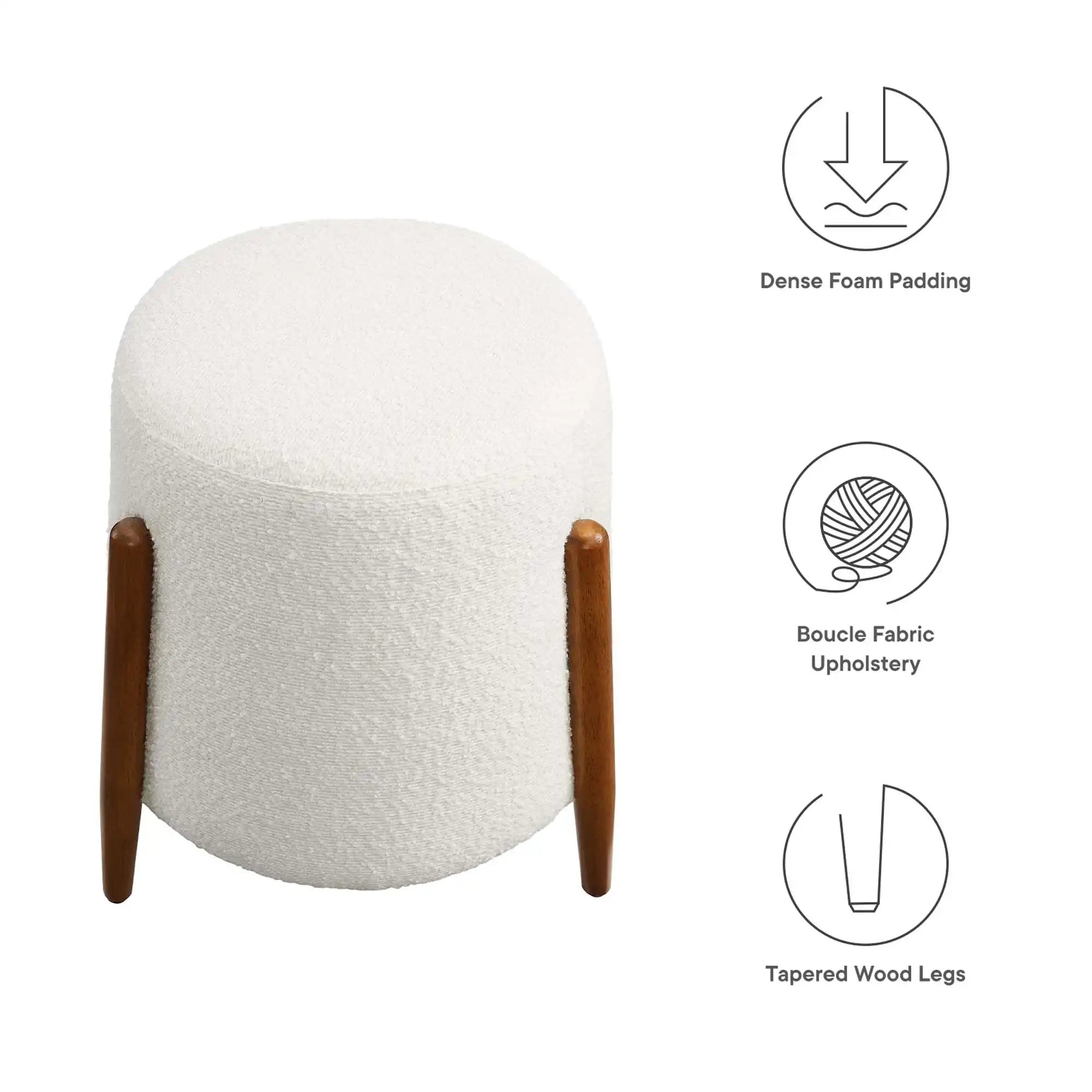 Riven Upholstered Boucle Fabric Ottoman by Modway - Best Buy Furniture