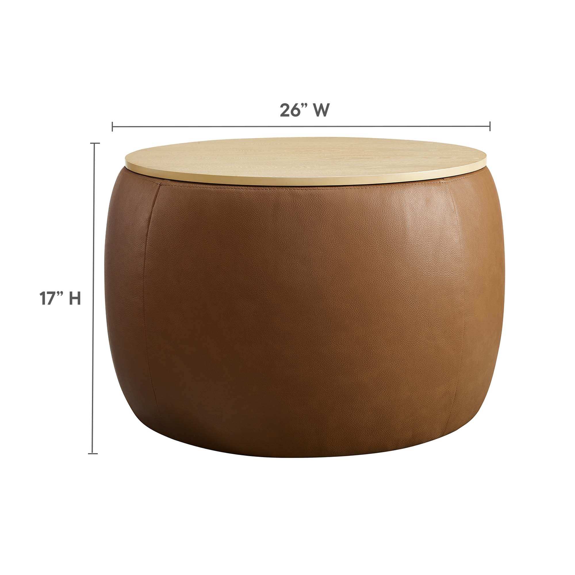Perla Round Vegan Leather Storage Ottoman by Modway - Best Buy Furniture