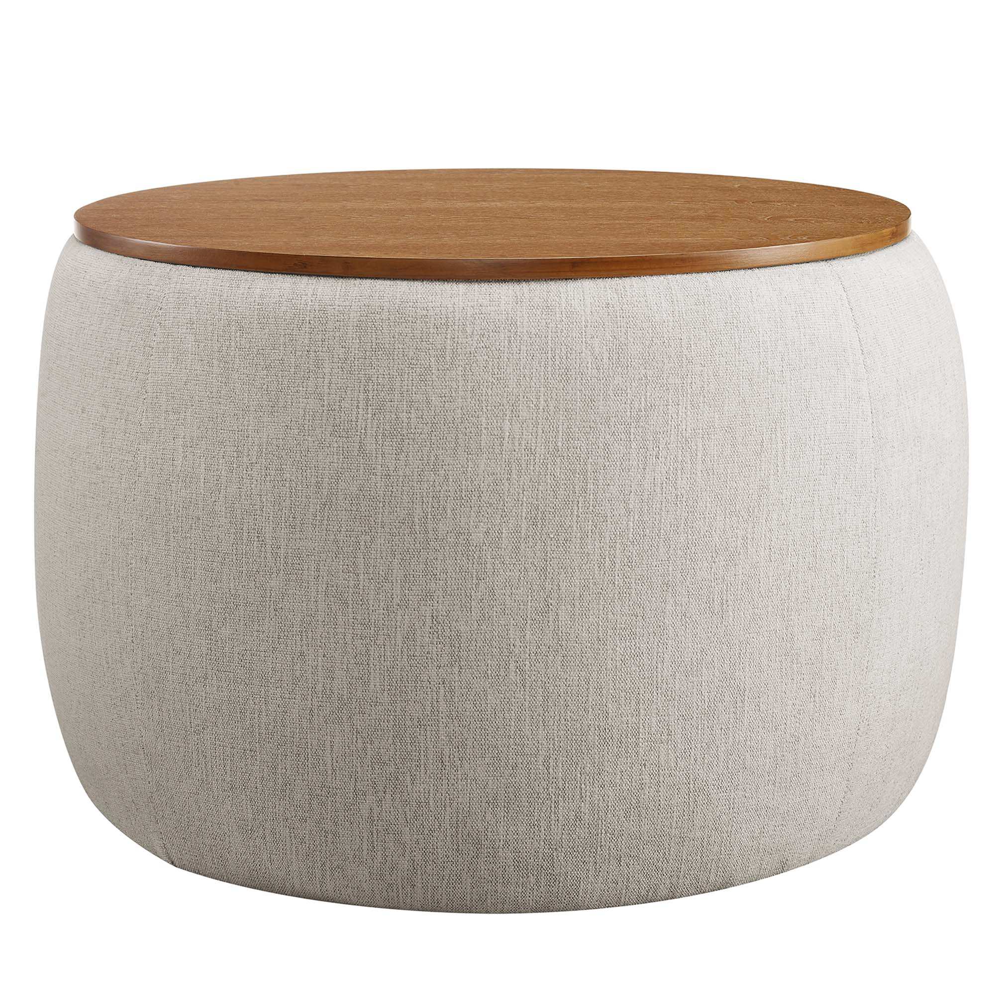 Perla Woven Heathered Fabric Upholstered Storage Ottoman by Modway - Best Buy Furniture