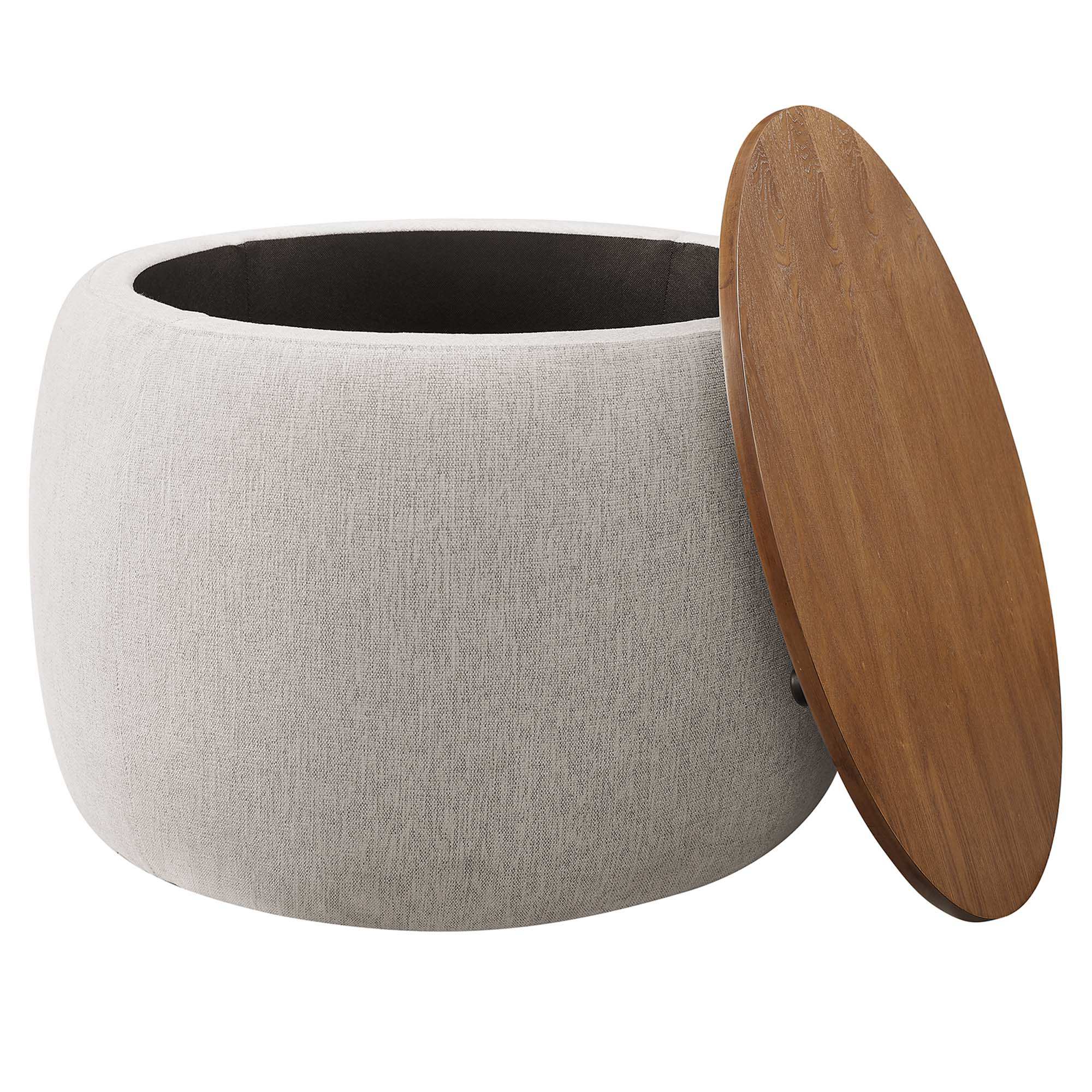 Perla Woven Heathered Fabric Upholstered Storage Ottoman by Modway - Best Buy Furniture