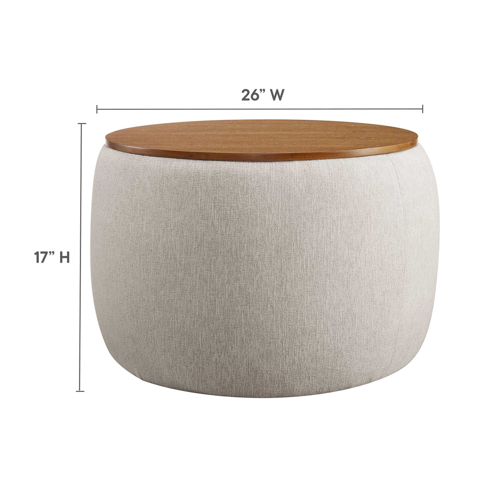 Perla Woven Heathered Fabric Upholstered Storage Ottoman by Modway - Best Buy Furniture