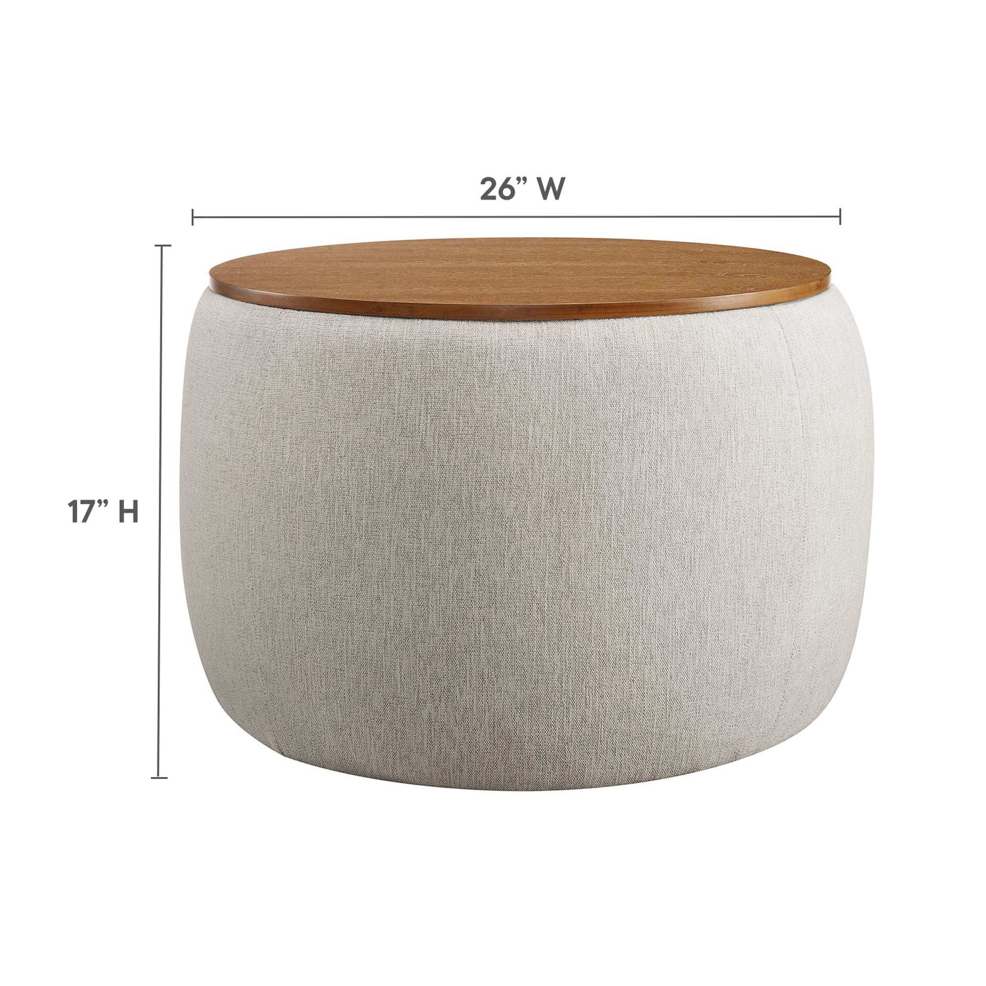 Perla Woven Heathered Fabric Upholstered Storage Ottoman by Modway - Best Buy Furniture