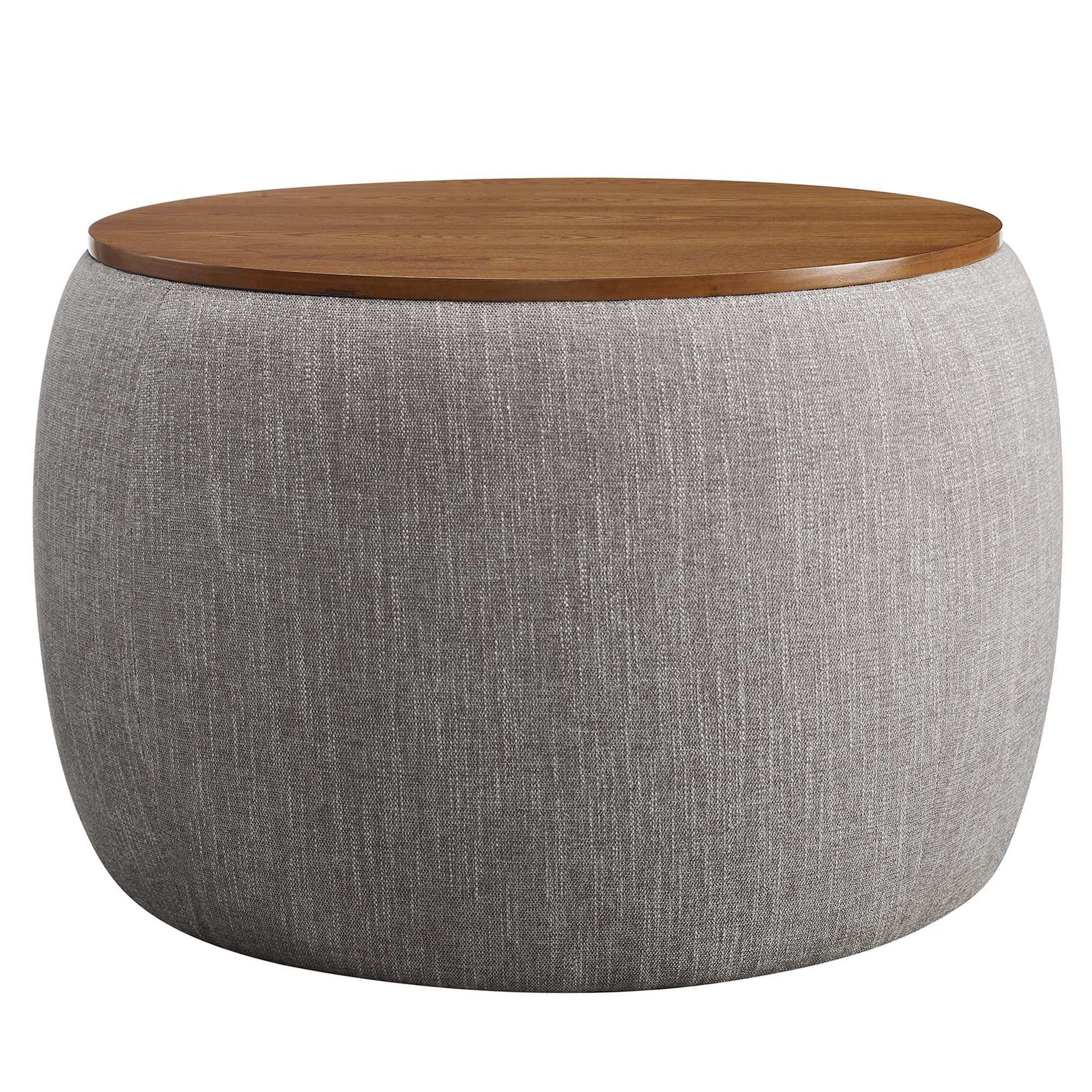 Perla Woven Heathered Fabric Upholstered Storage Ottoman by Modway - Best Buy Furniture