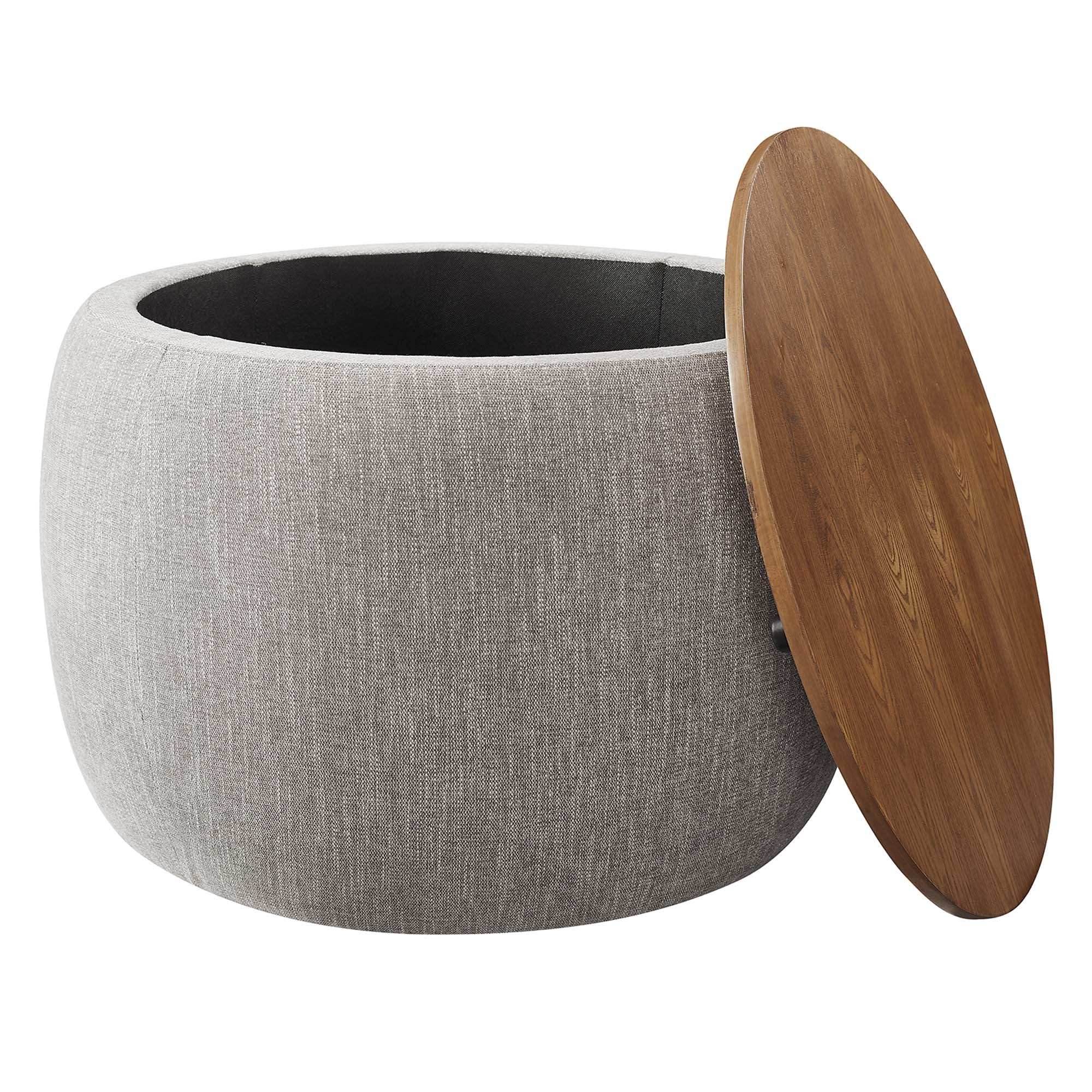 Perla Woven Heathered Fabric Upholstered Storage Ottoman by Modway - Best Buy Furniture