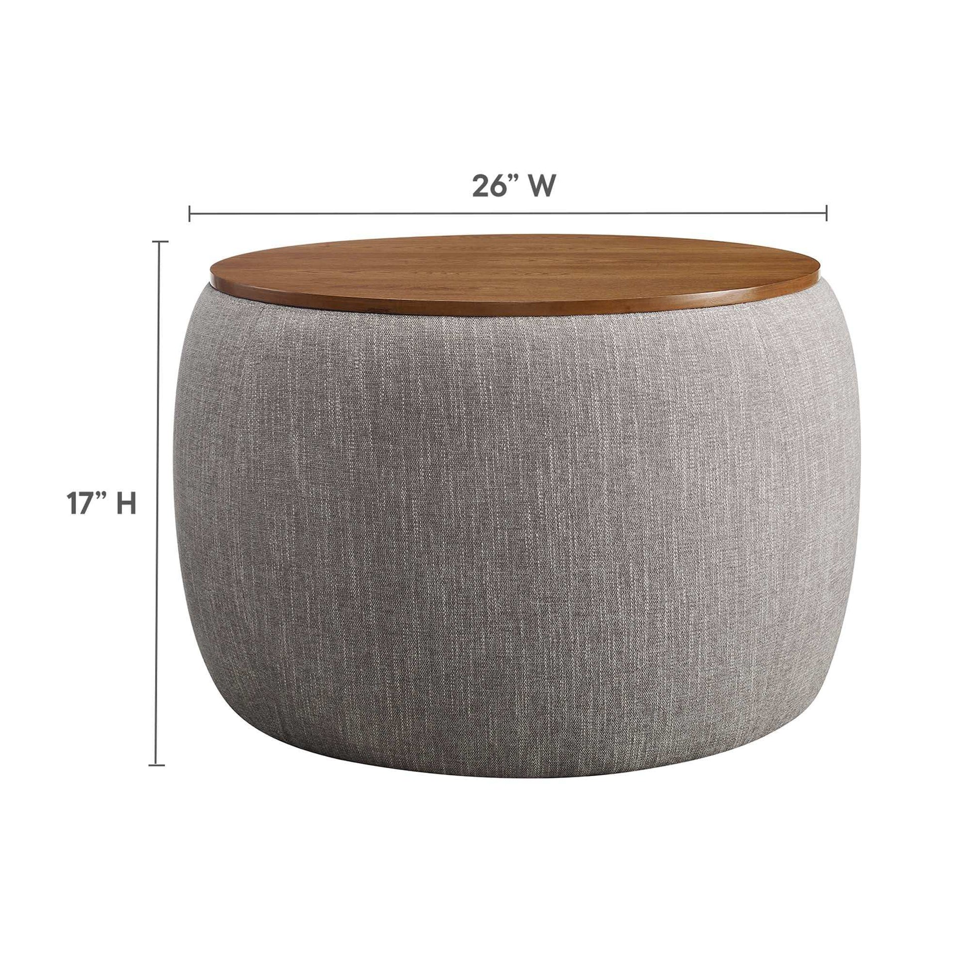 Perla Woven Heathered Fabric Upholstered Storage Ottoman by Modway - Best Buy Furniture