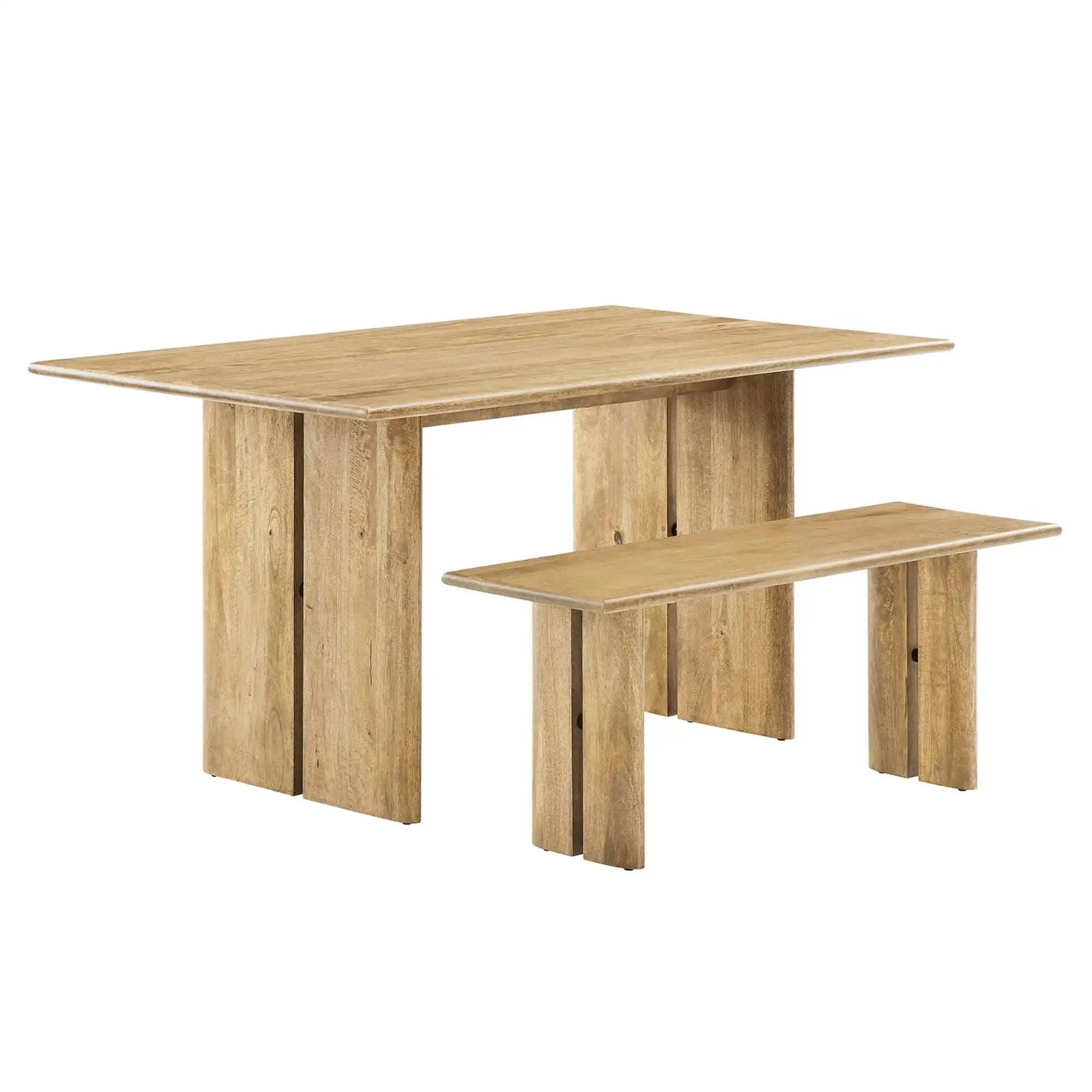 Amistad 60" Wood Dining Table and Bench Set by Modway - Best Buy Furniture