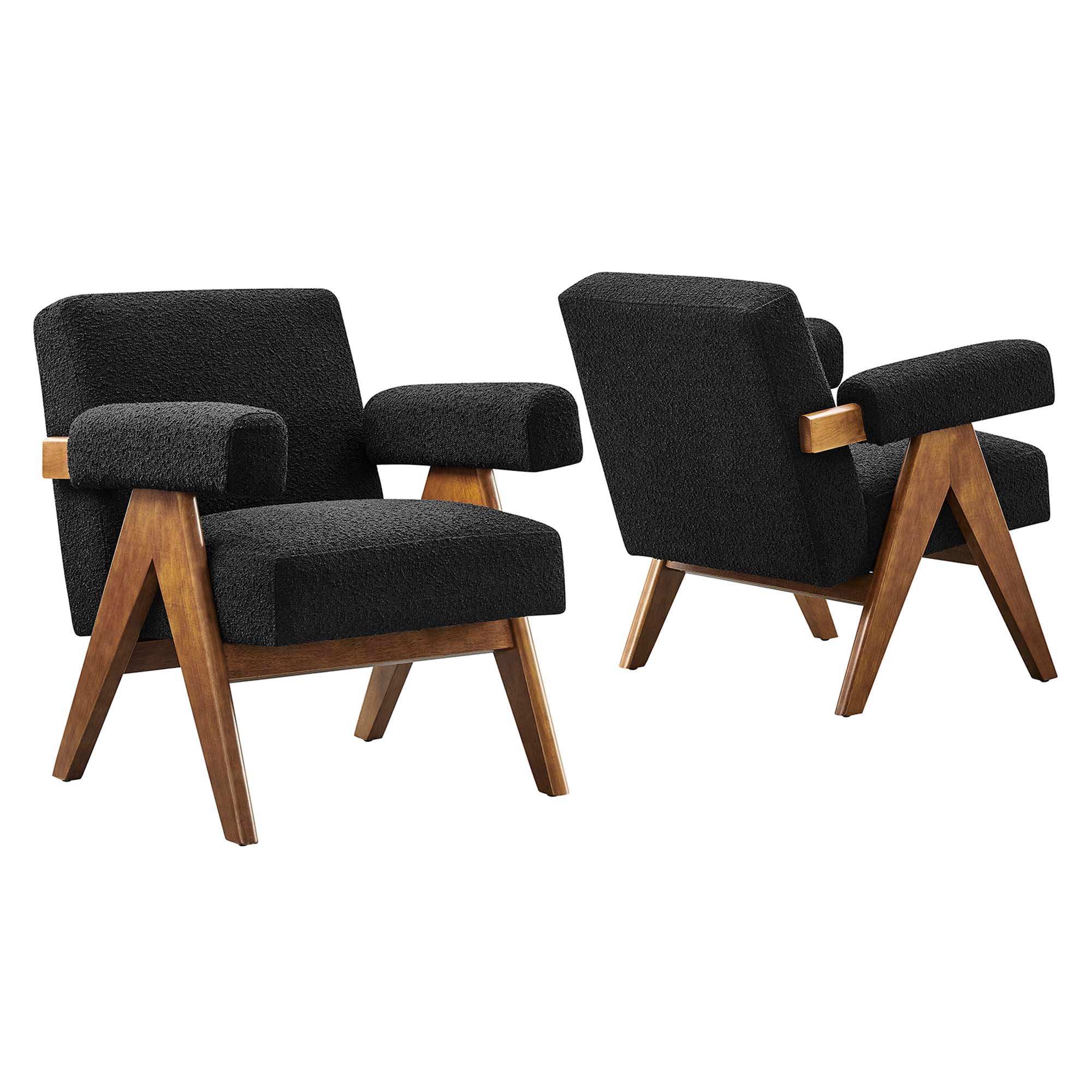 Lyra Boucle Fabric Armchair Set of 2 by Modway - Best Buy Furniture