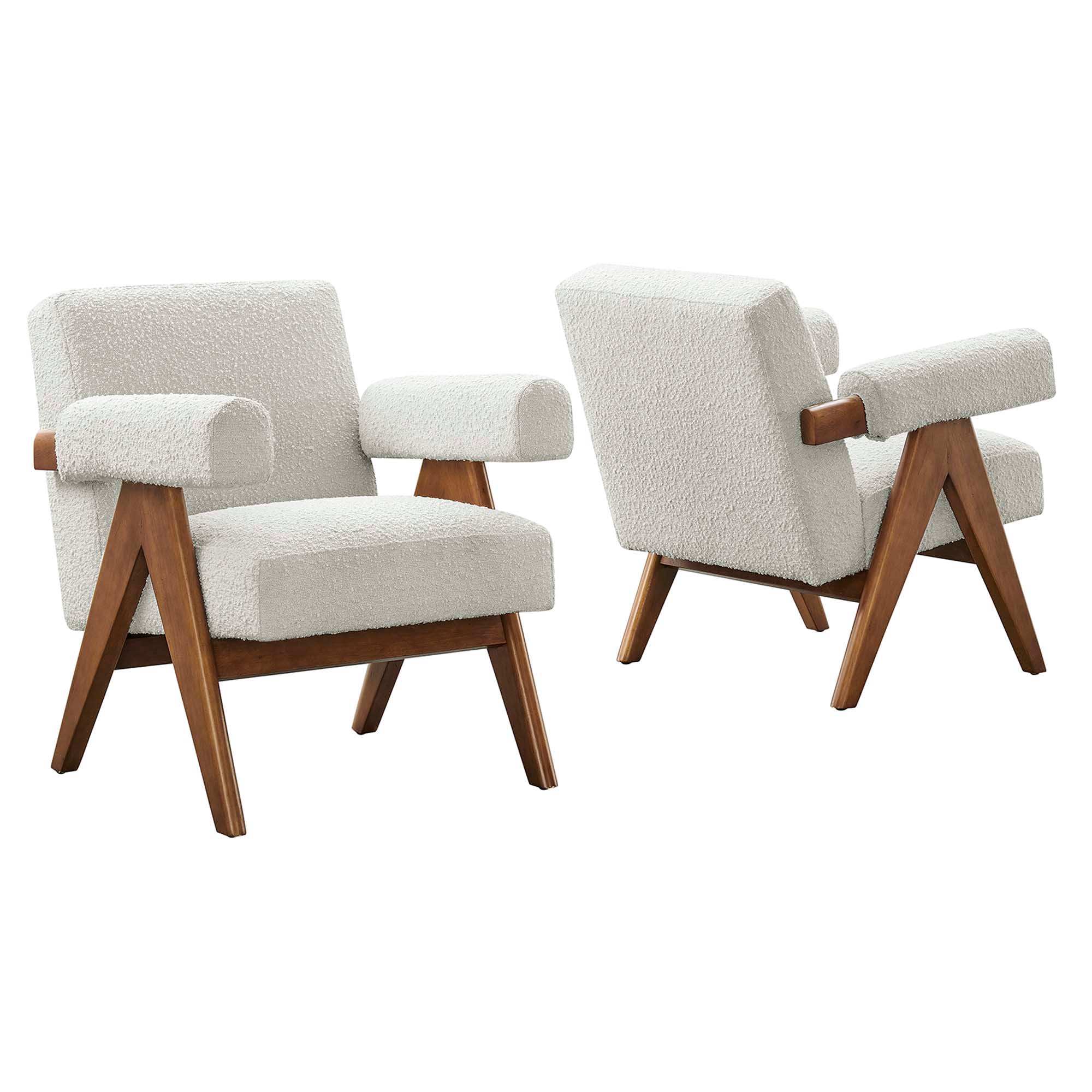 Lyra Boucle Fabric Armchair Set of 2 by Modway - Best Buy Furniture