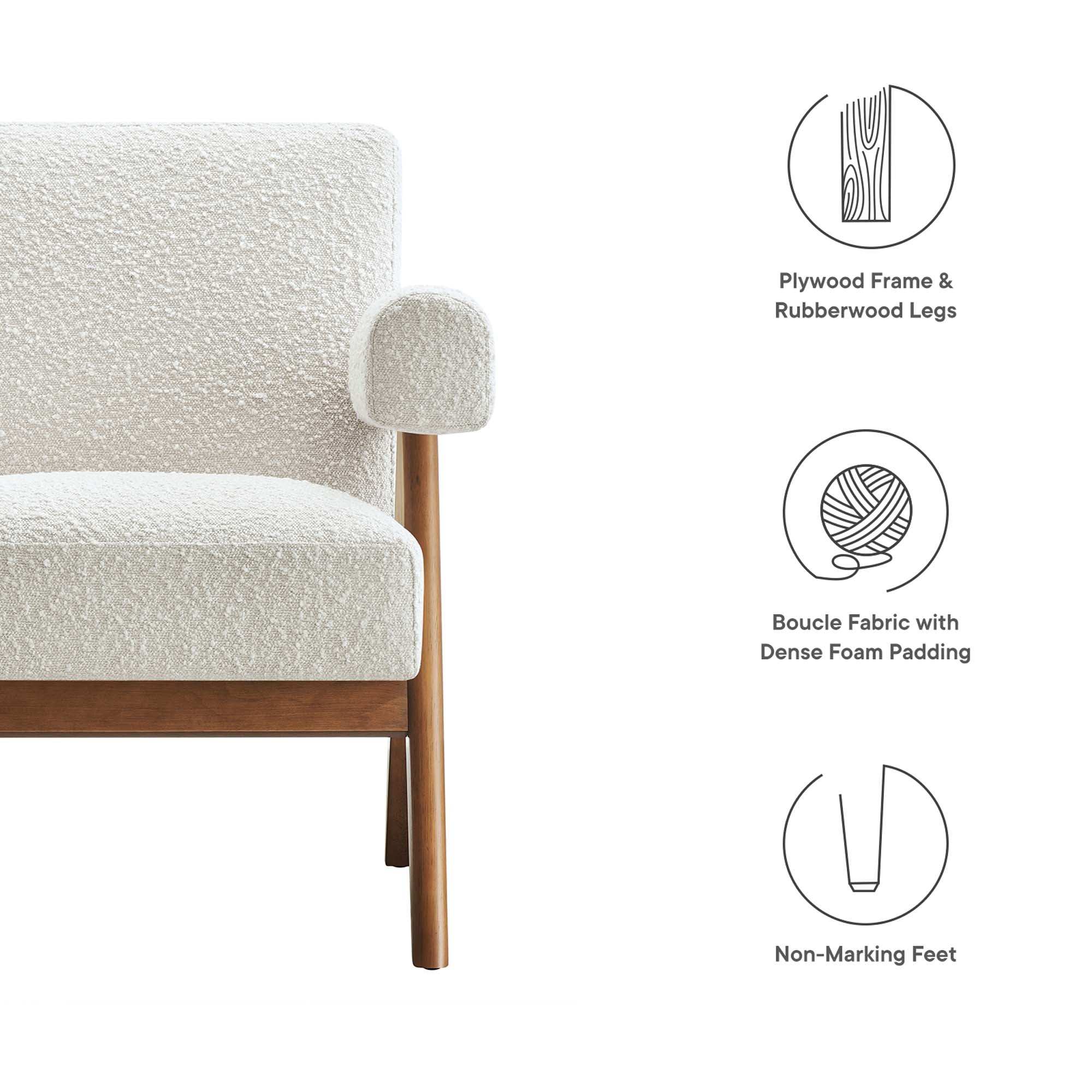 Lyra Boucle Fabric Armchair Set of 2 by Modway - Best Buy Furniture